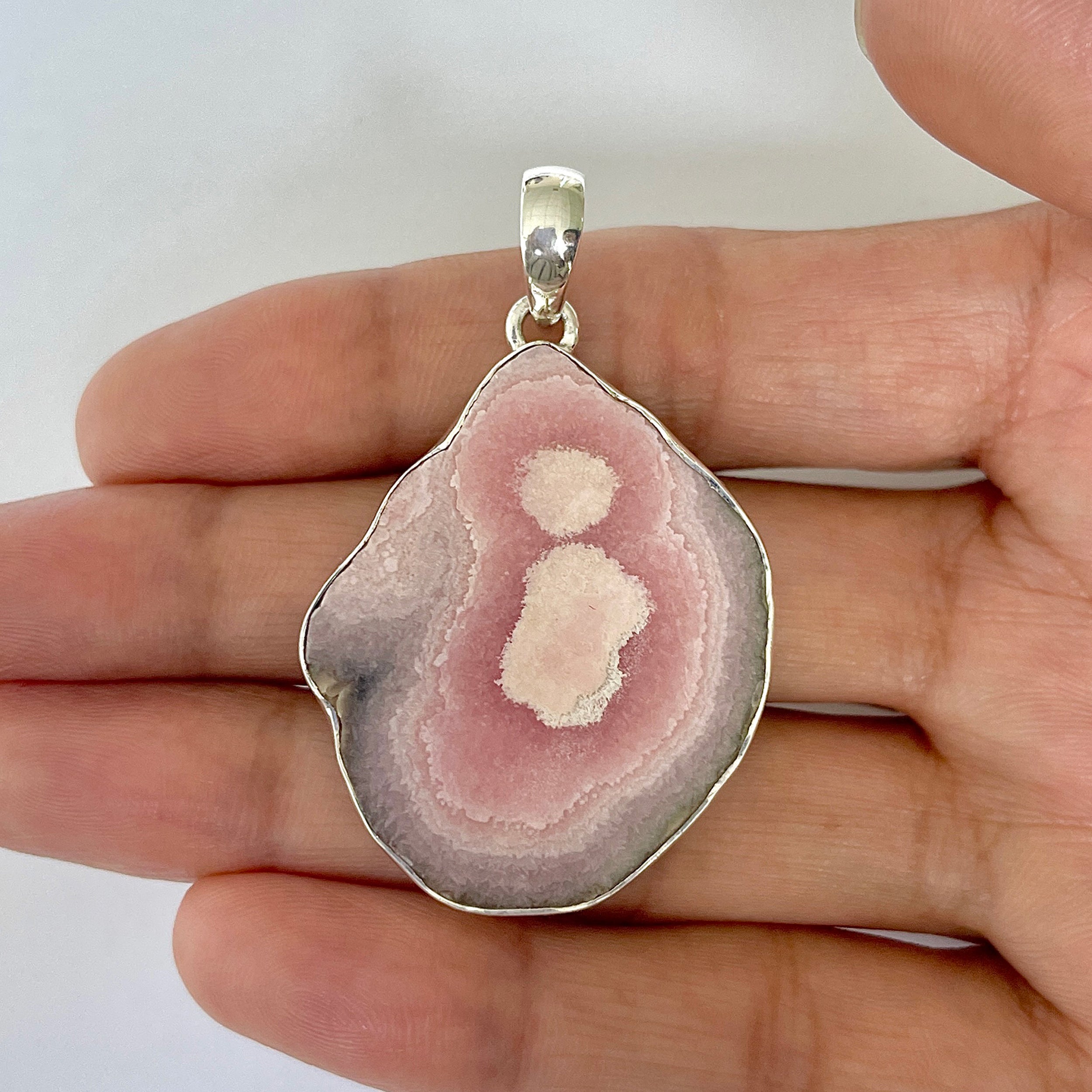 Rhodochrosite Slice Pendant-(RDC-1-2)