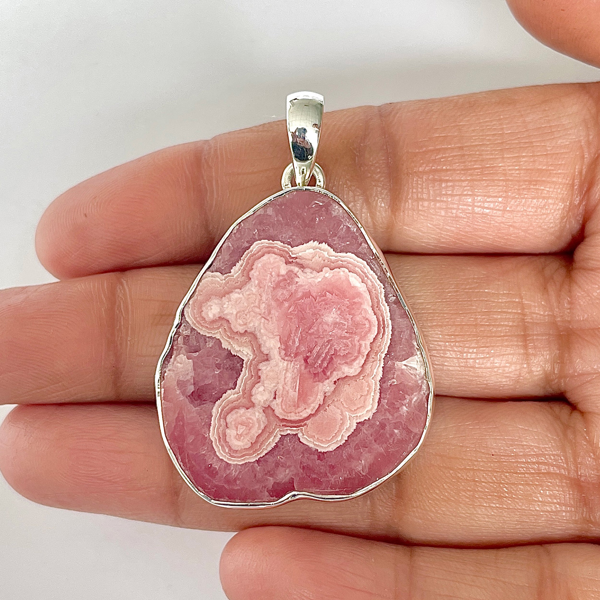 Rhodochrosite Slice Pendant-(RDC-1-32)
