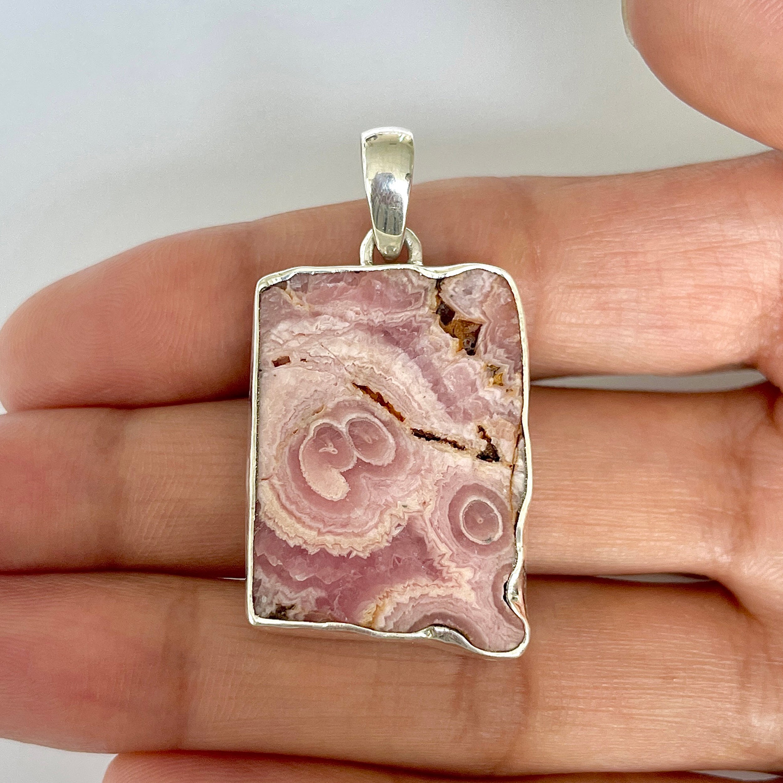 Rhodochrosite Slice Pendant-(RDC-1-4)
