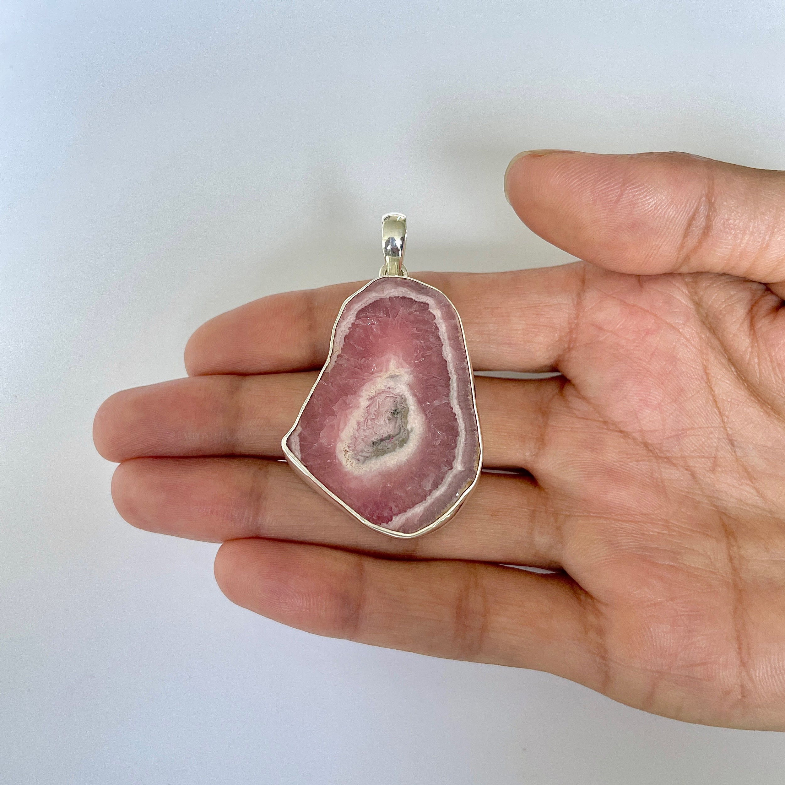 Rhodochrosite Slice Pendant-(RDC-1-41)