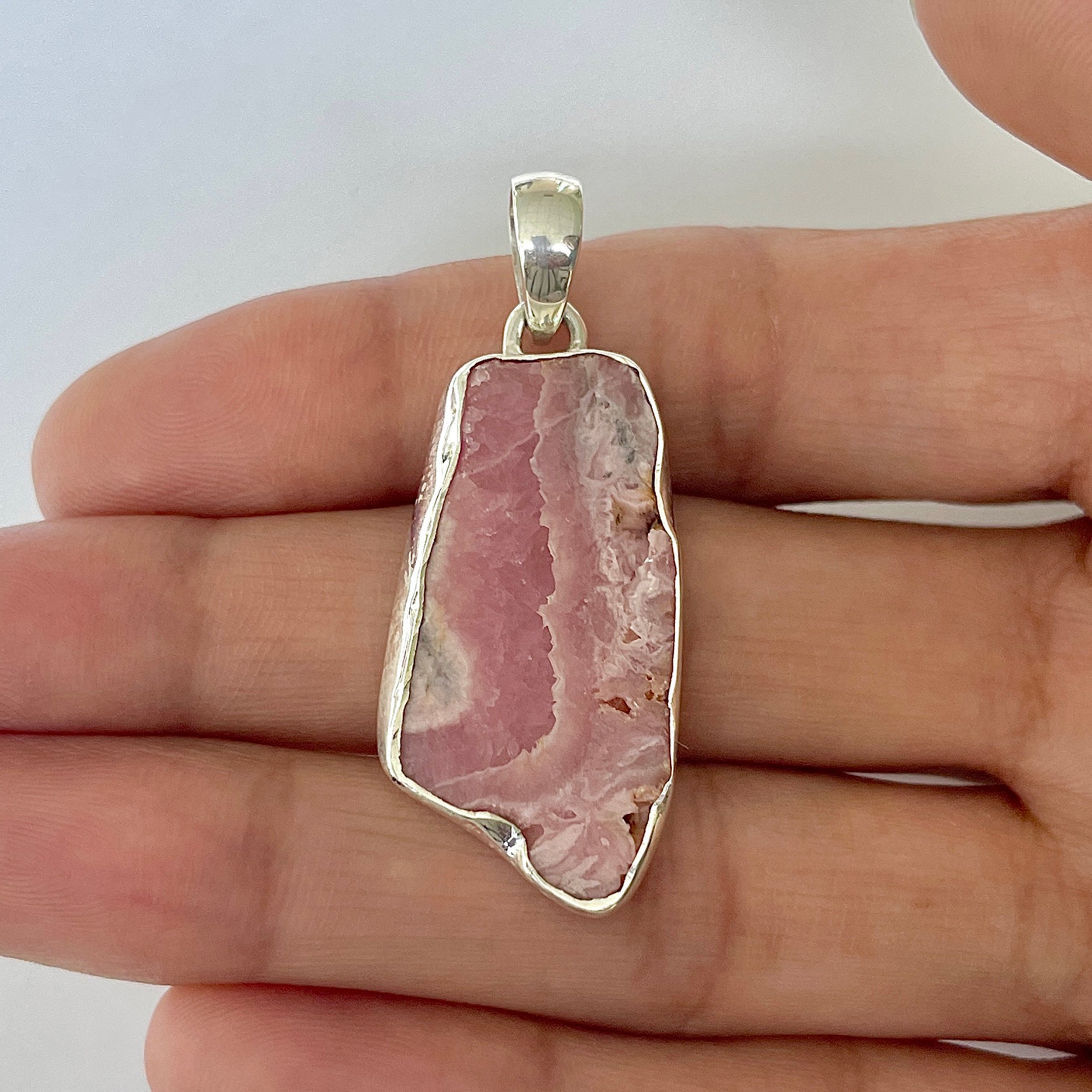 Rhodochrosite Slice Pendant-(RDC-1-42)