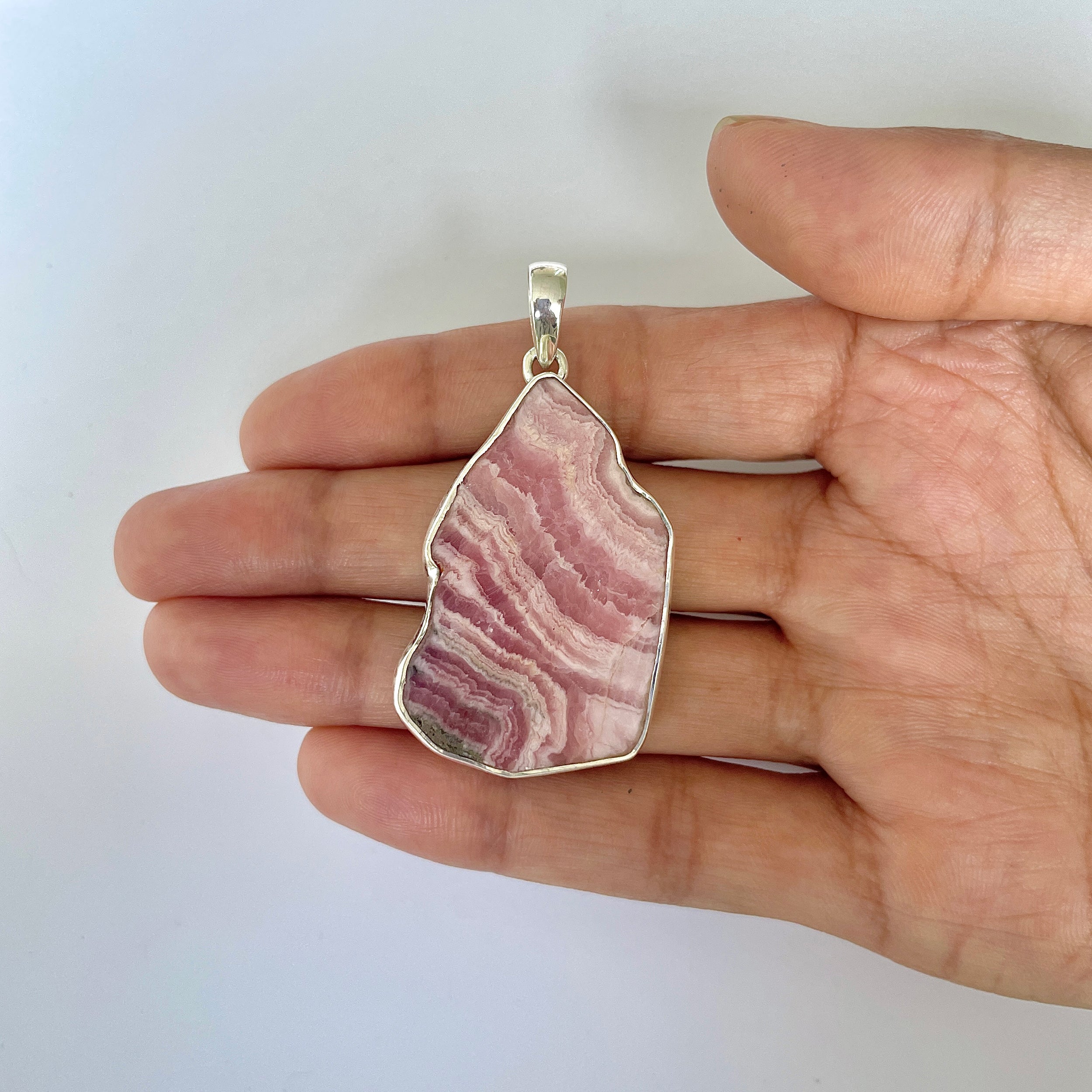 Rhodochrosite Slice Pendant-(RDC-1-6)
