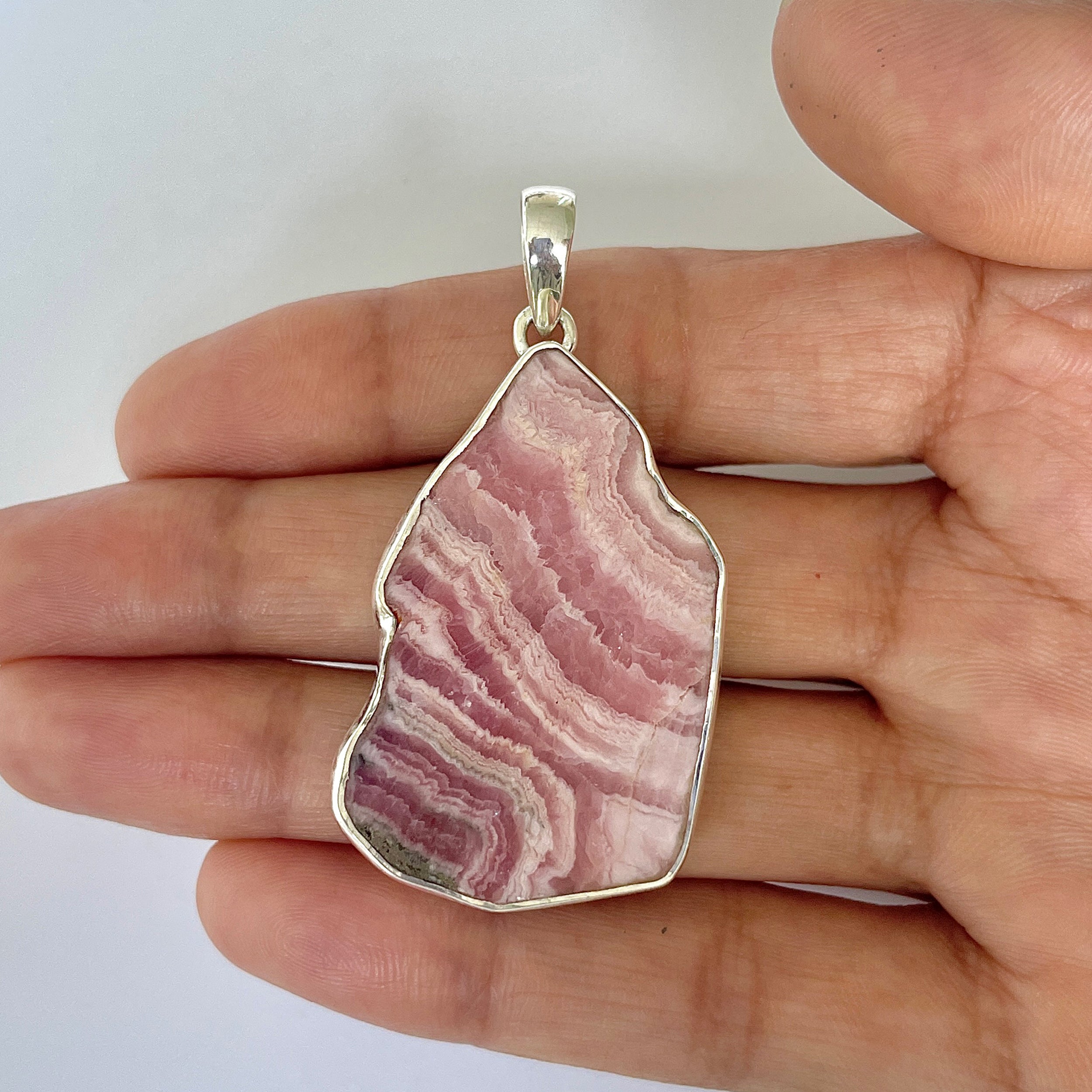 Rhodochrosite Slice Pendant-(RDC-1-6)