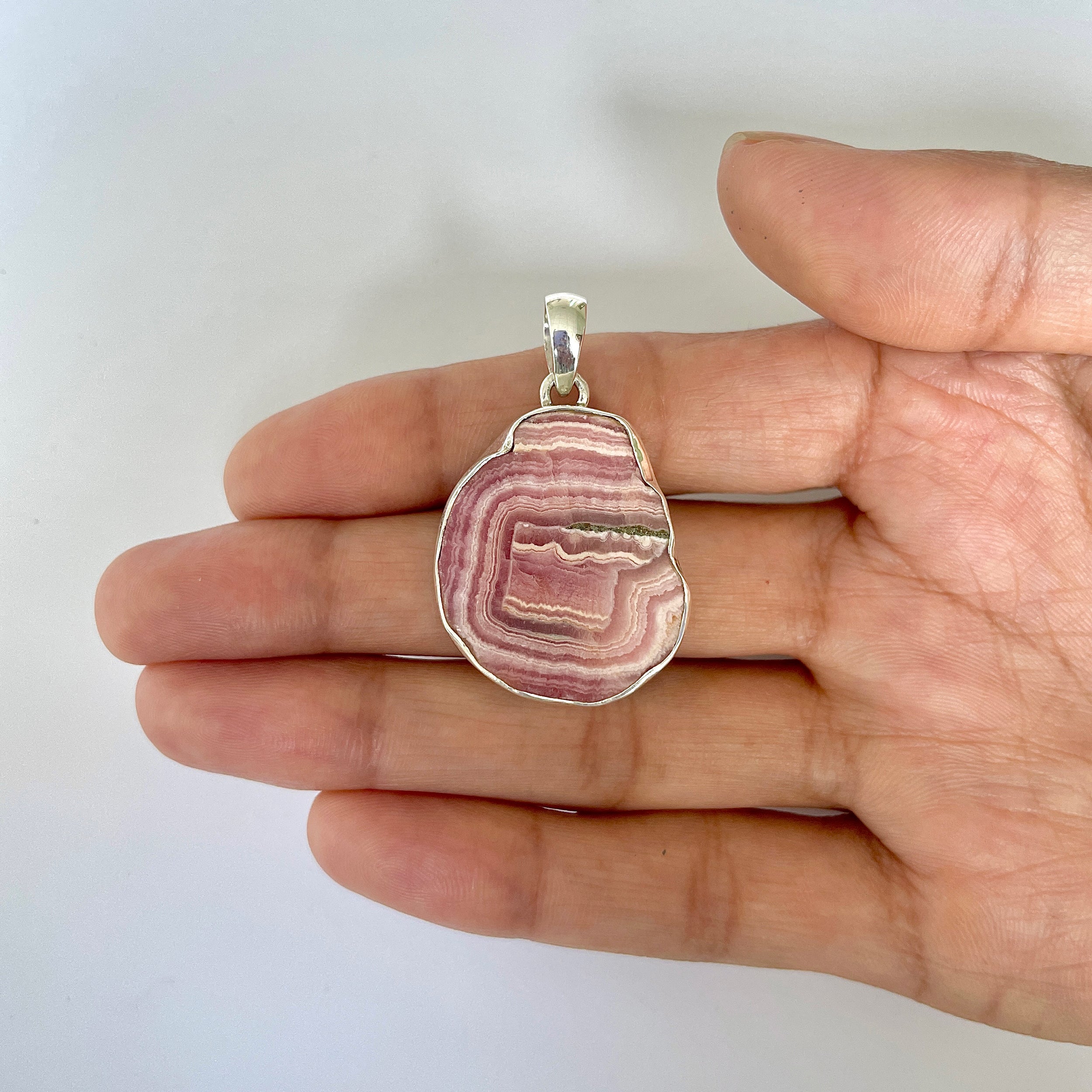 Rhodochrosite Slice Pendant-(RDC-1-7)