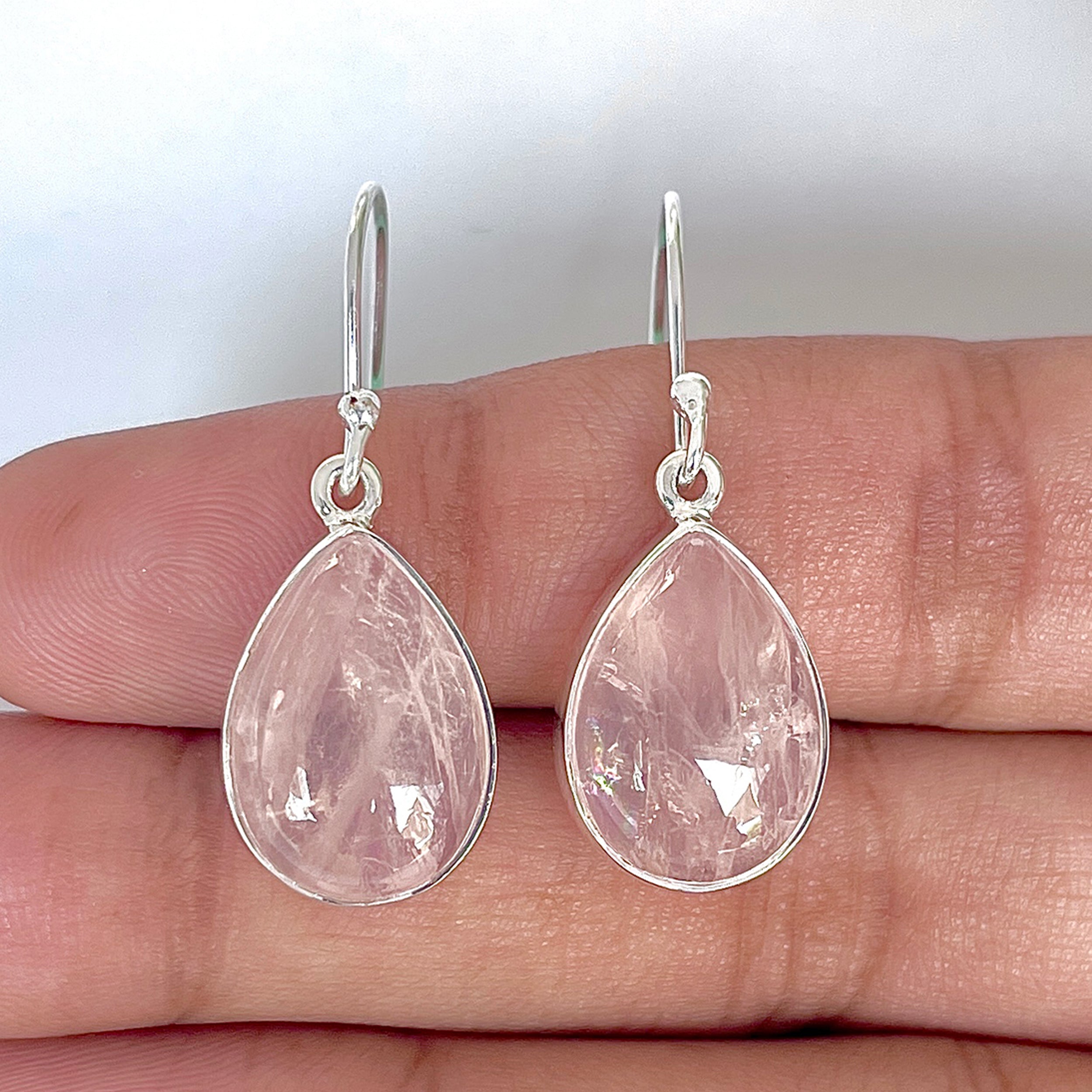 Rose Quartz Earring-(RSQ-3-1)