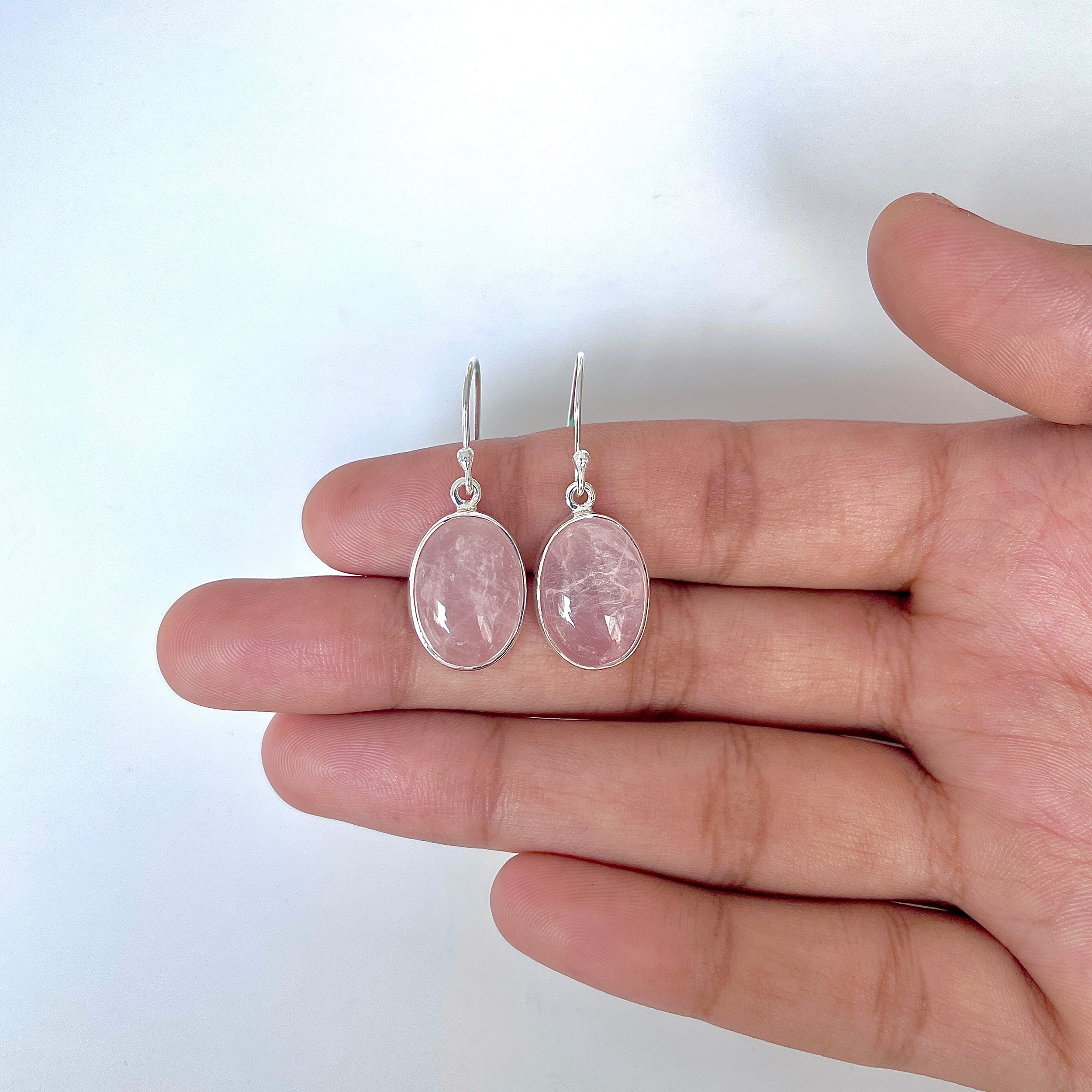 Rose Quartz Earring-(RSQ-3-12)