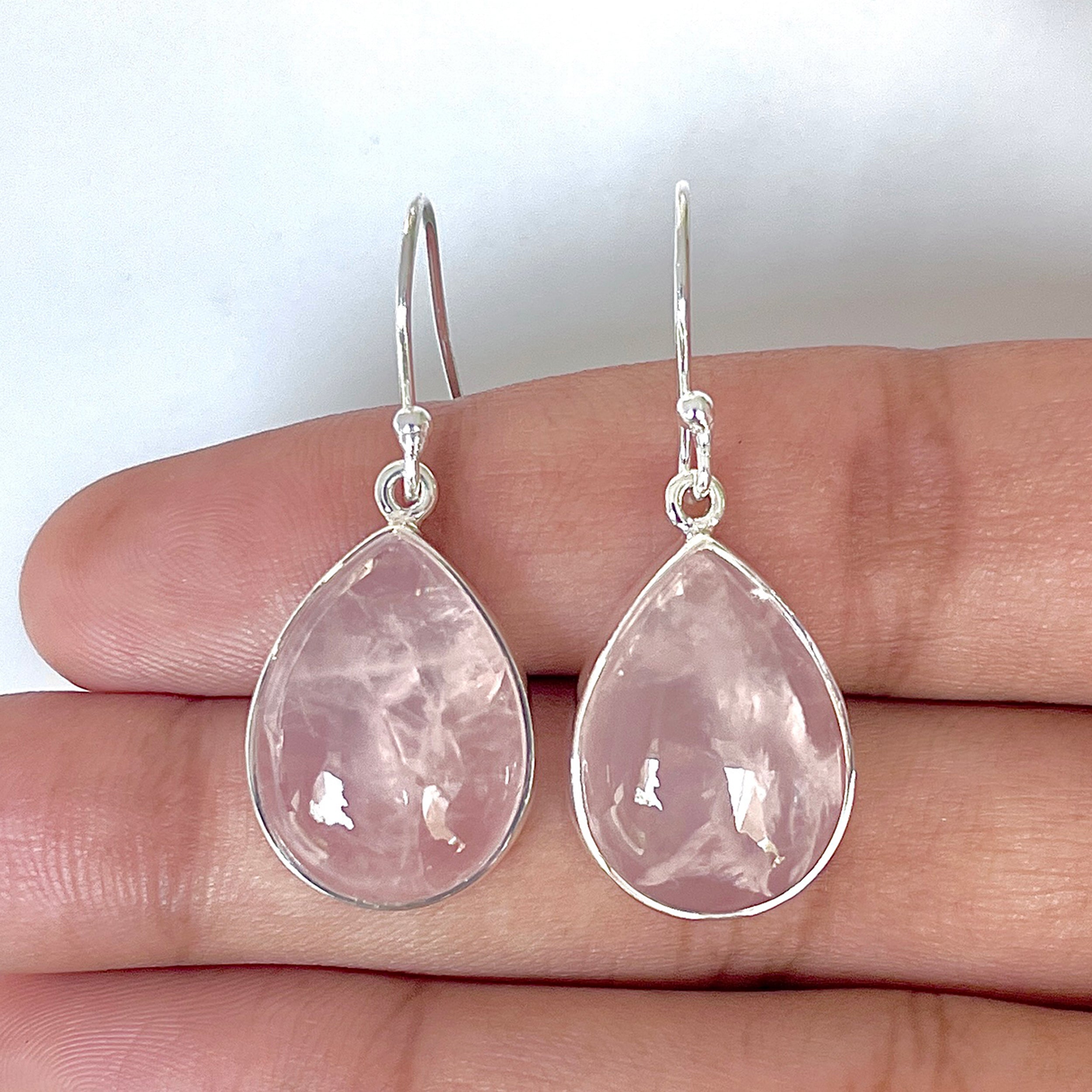 Rose Quartz Earring-(RSQ-3-14)
