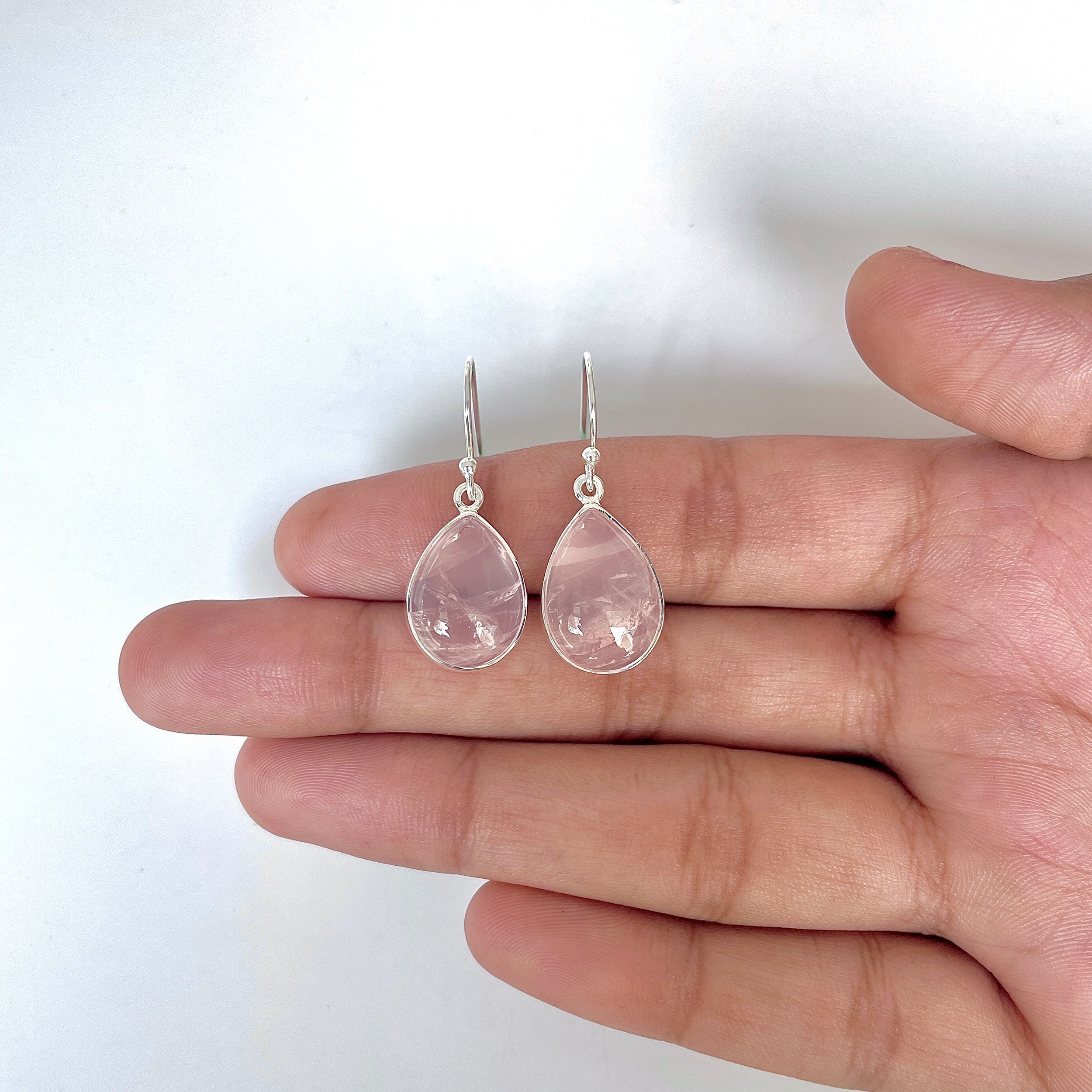 Rose Quartz Earring-(RSQ-3-16)