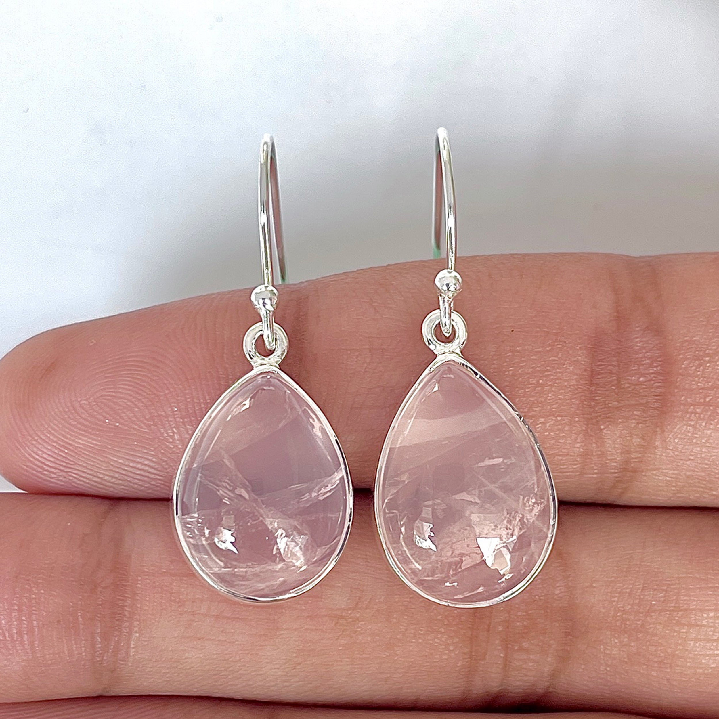 Rose Quartz Earring-(RSQ-3-16)