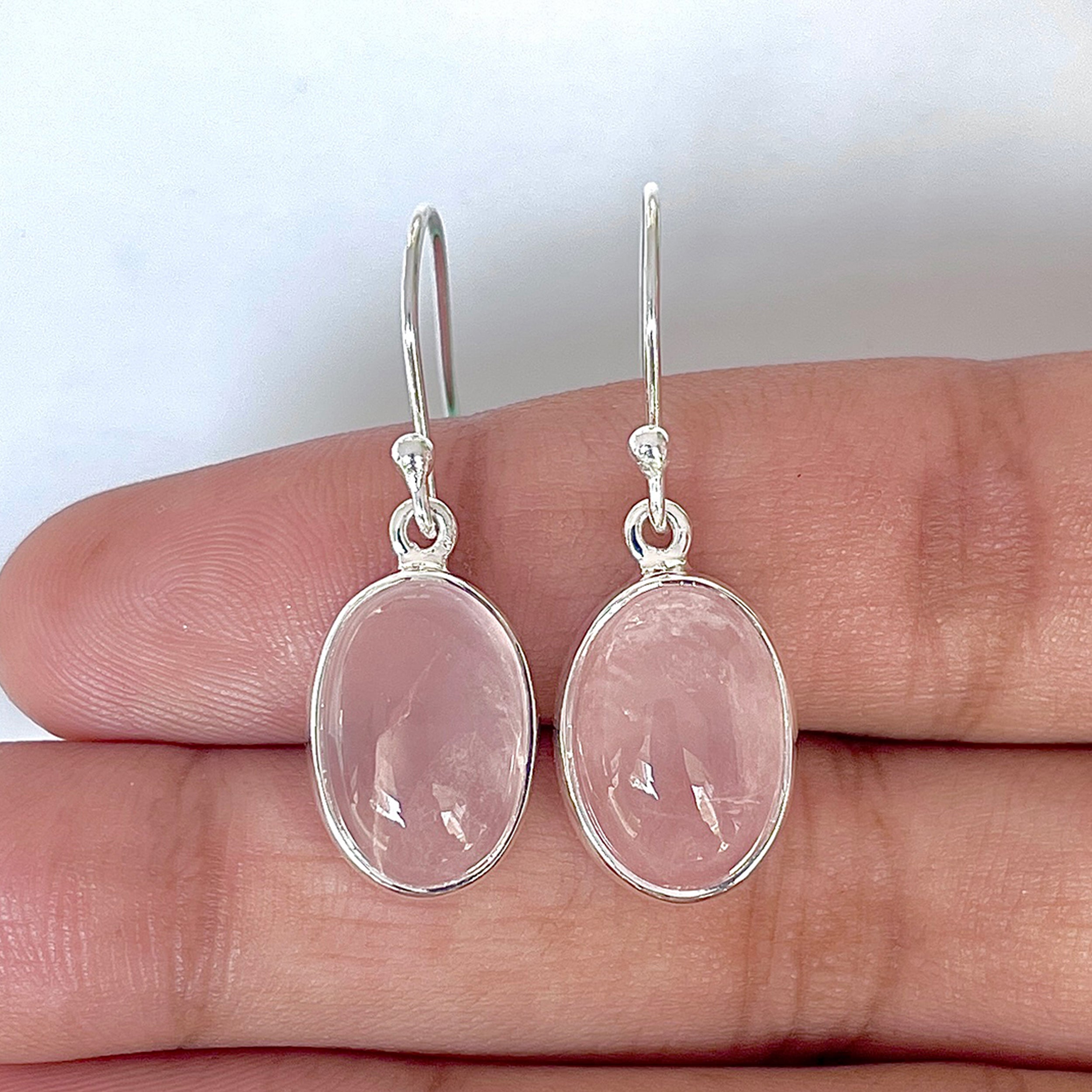 Rose Quartz Earring-(RSQ-3-17)