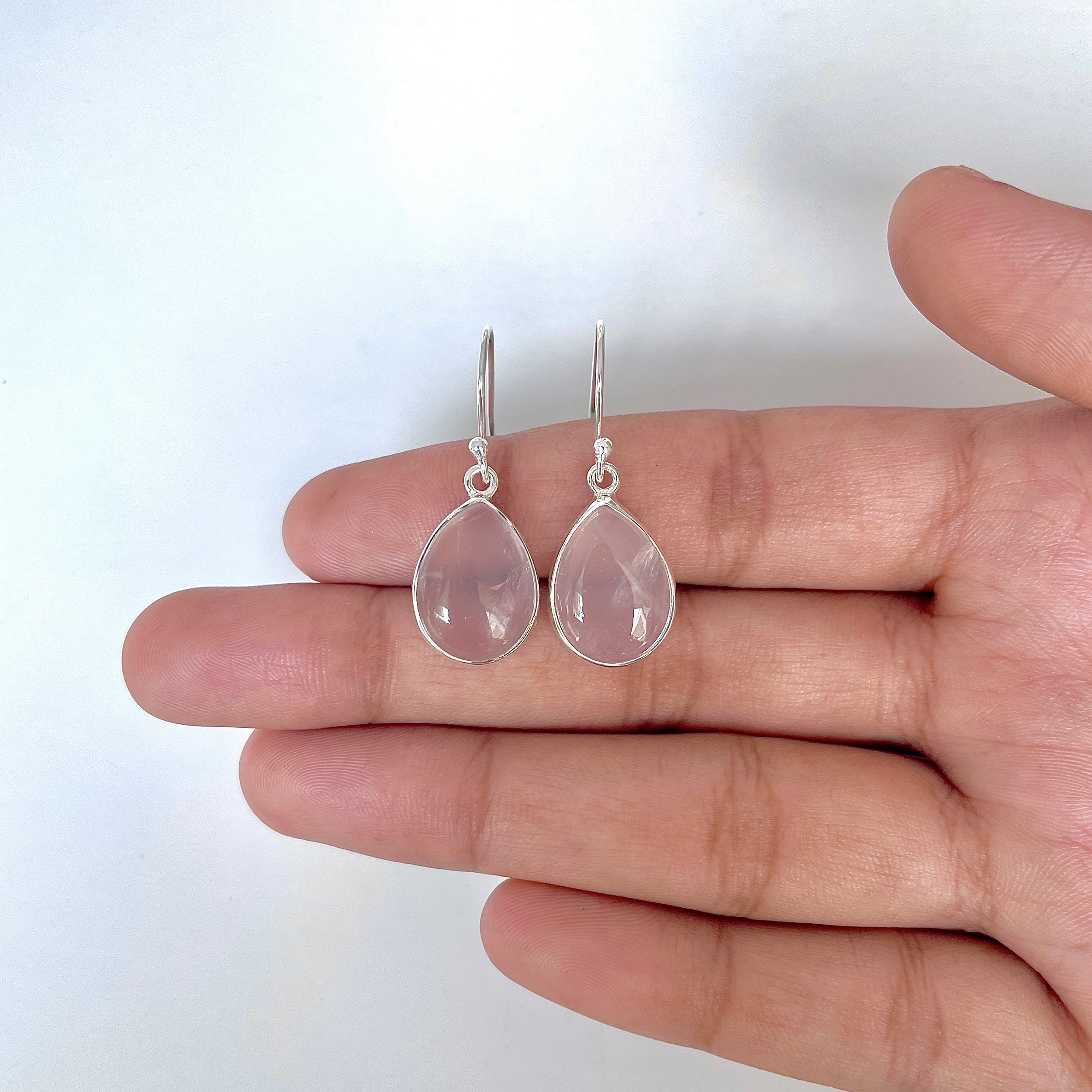 Rose Quartz Earring-(RSQ-3-18)