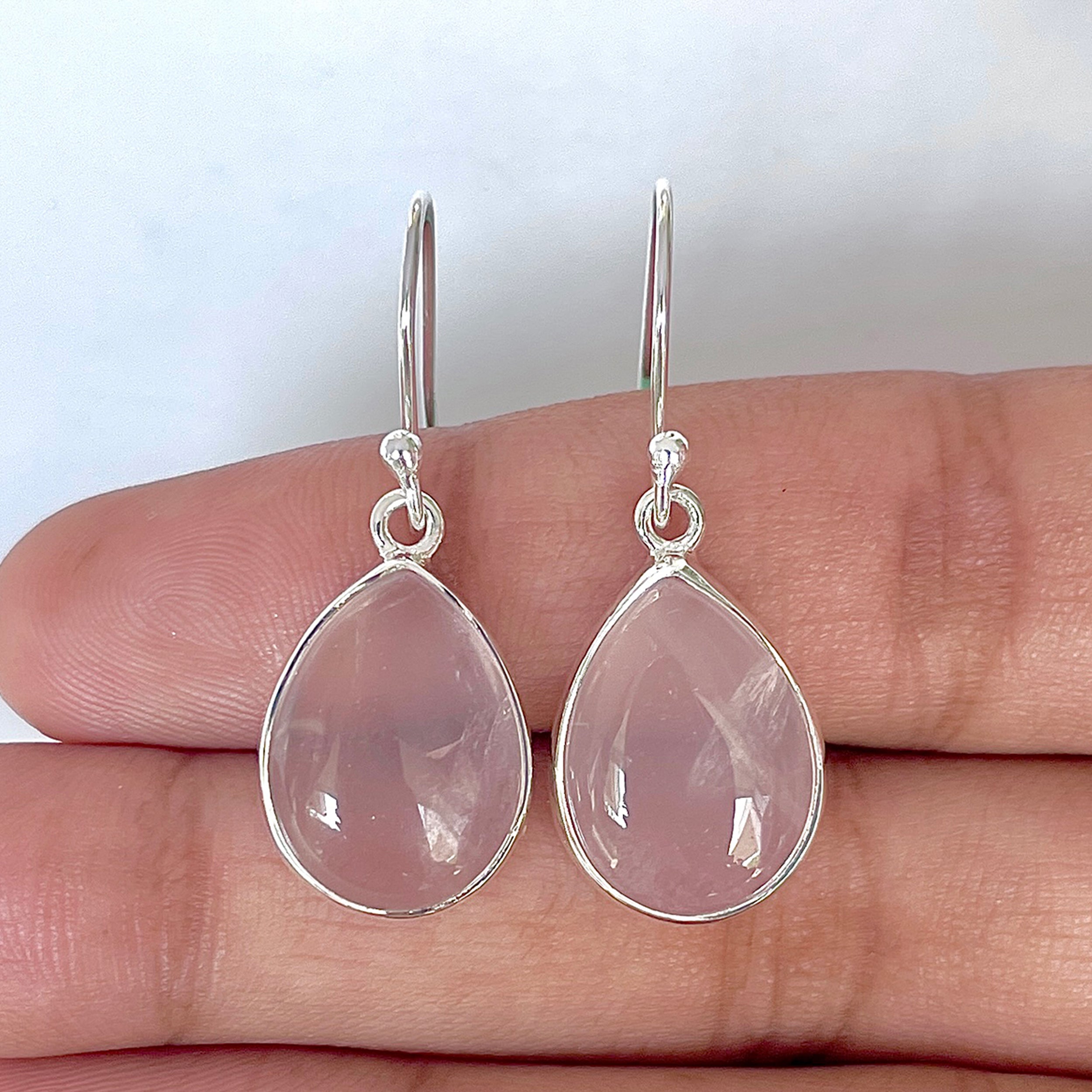 Rose Quartz Earring-(RSQ-3-18)