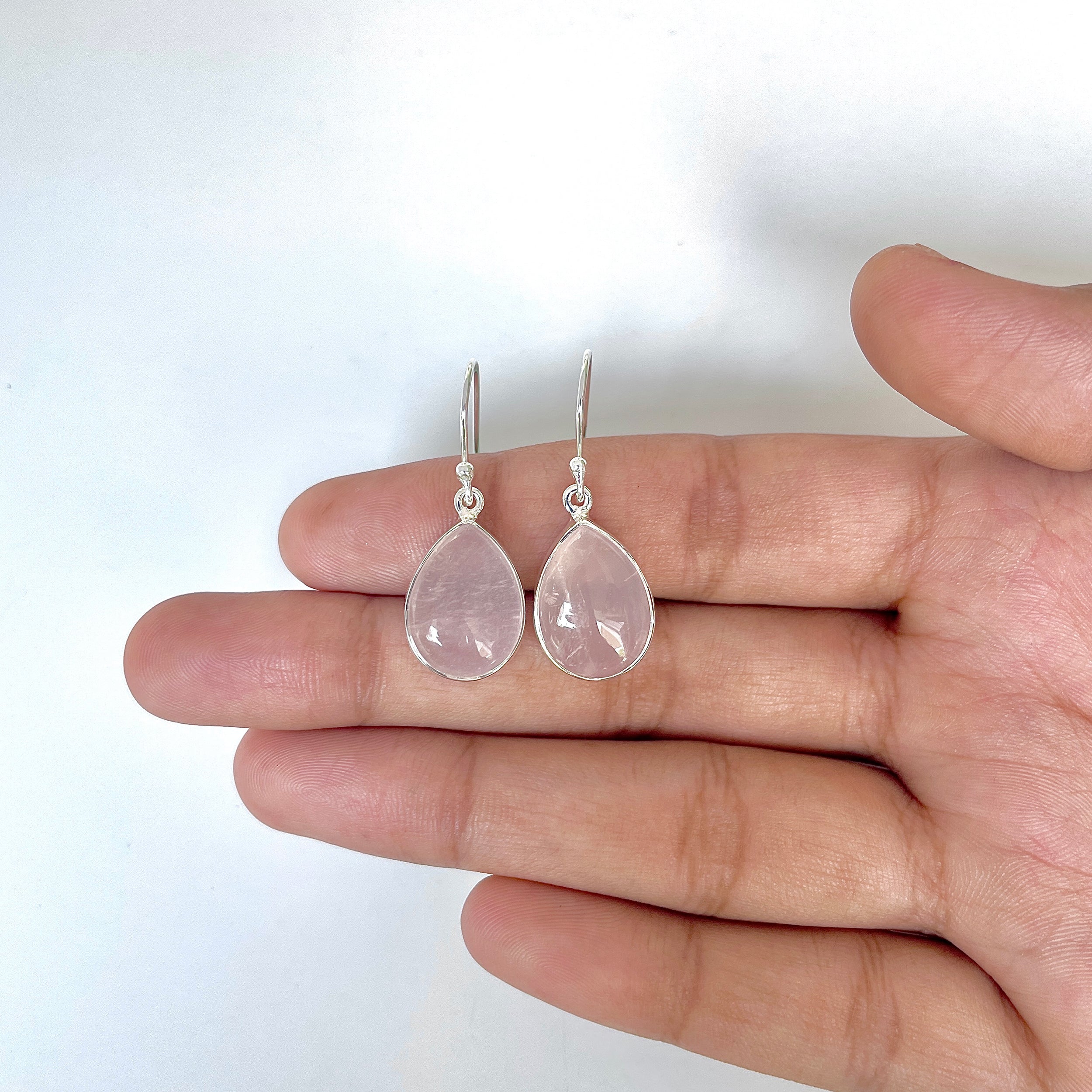 Rose Quartz Earring-(RSQ-3-19)