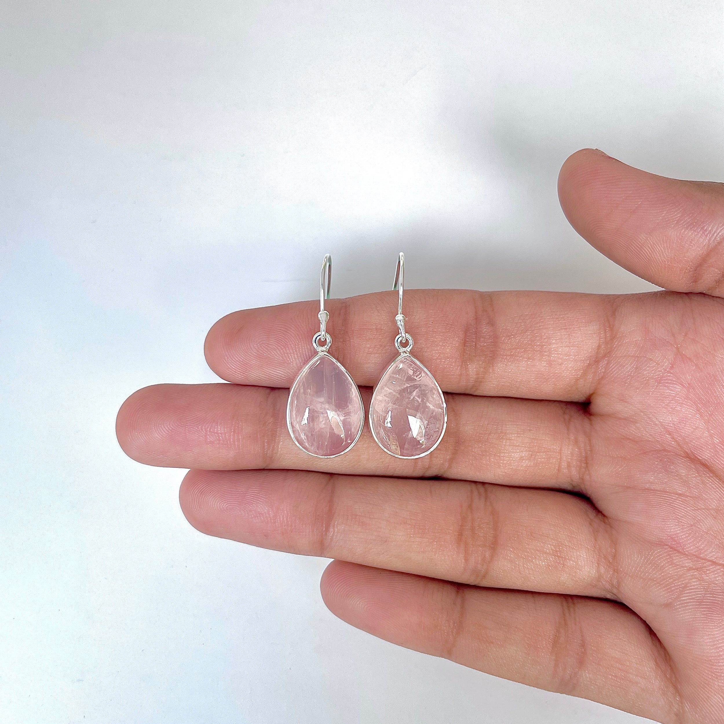 Rose Quartz Earring-(RSQ-3-2)