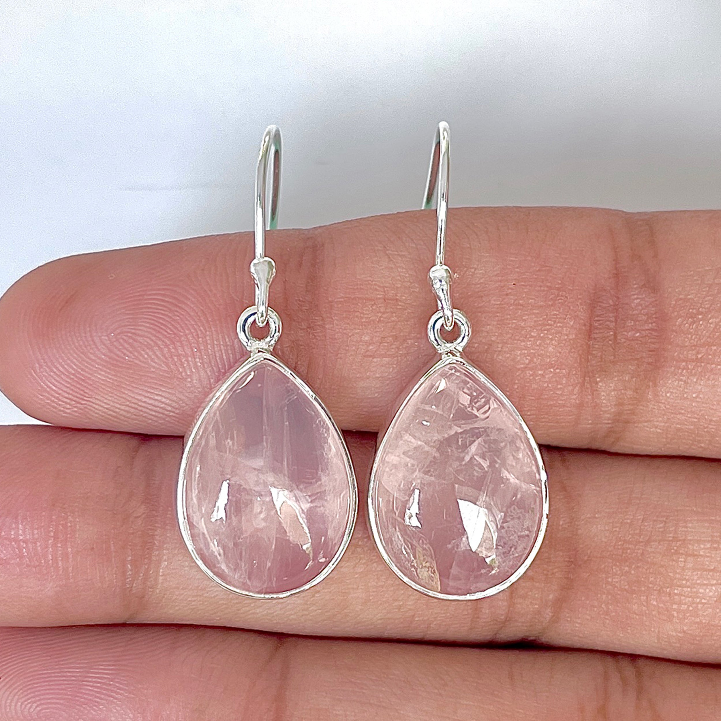 Rose Quartz Earring-(RSQ-3-2)
