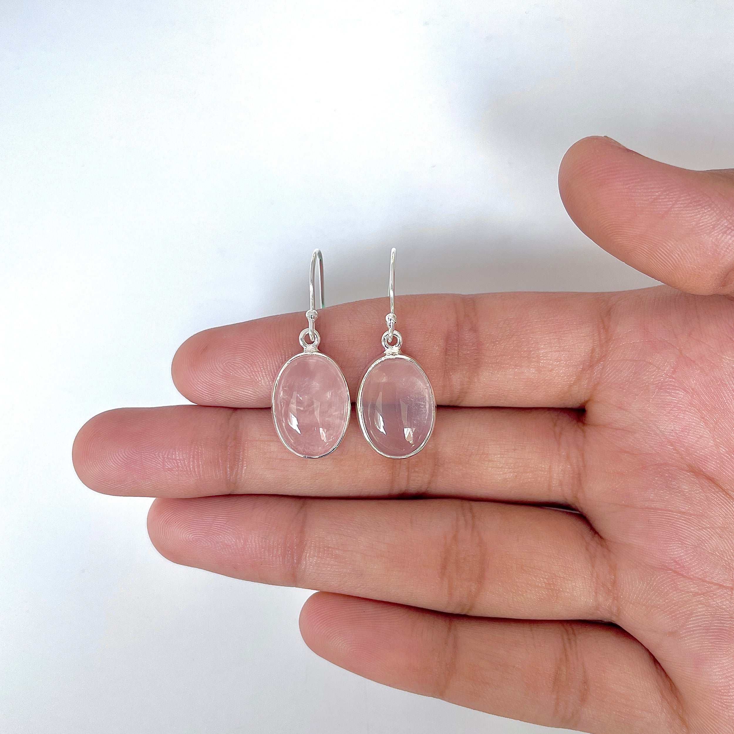 Rose Quartz Earring-(RSQ-3-20)