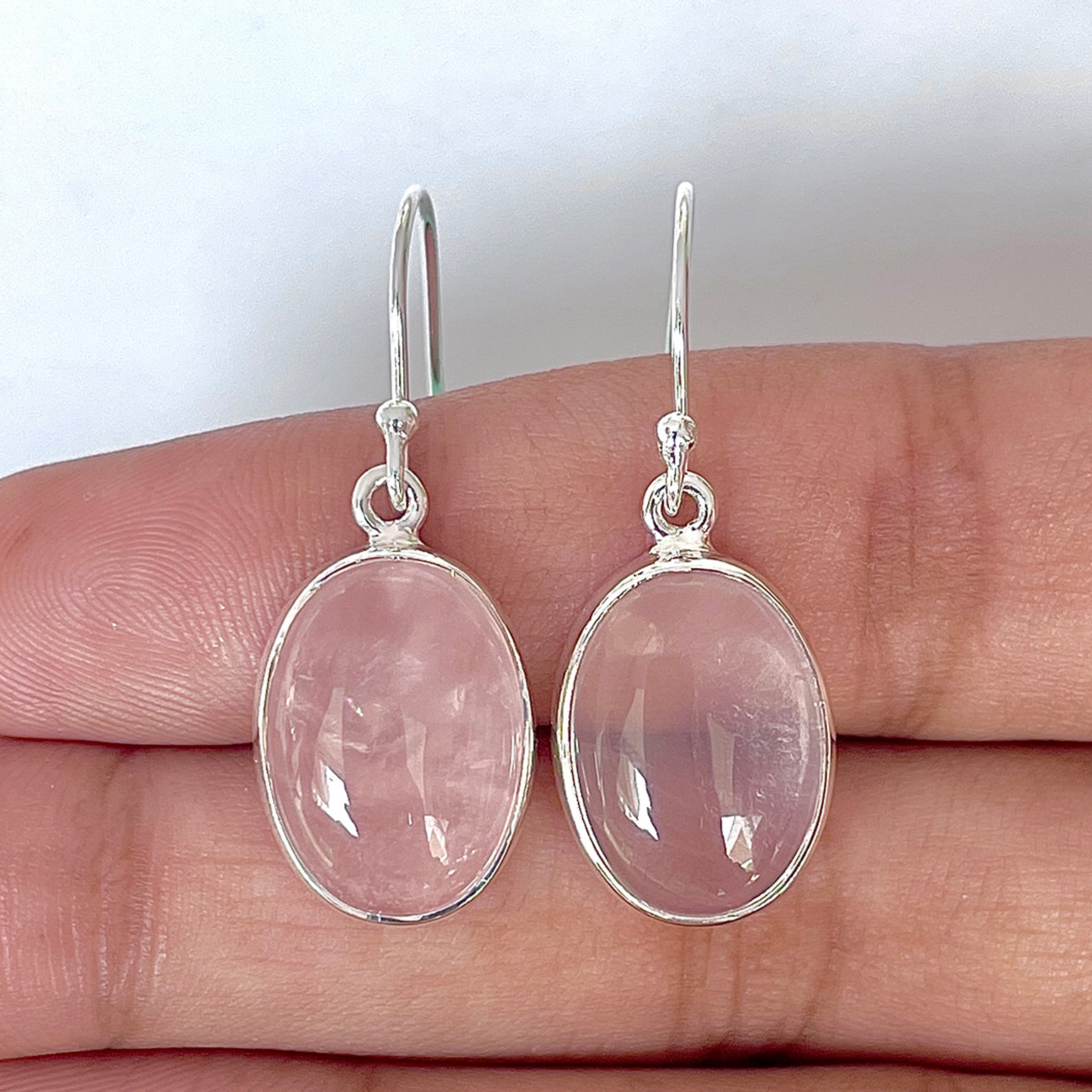 Rose Quartz Earring-(RSQ-3-20)