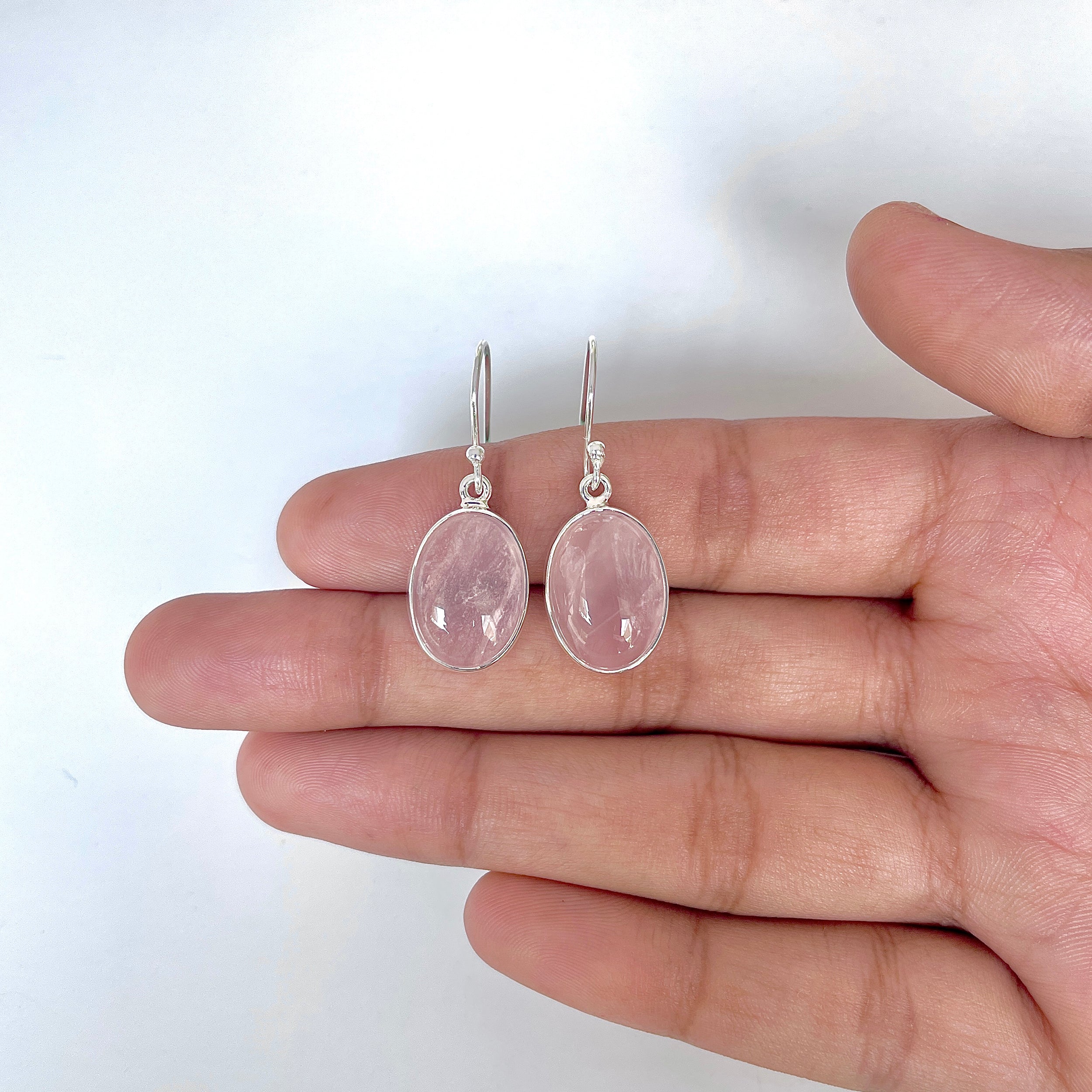 Rose Quartz Earring-(RSQ-3-22)