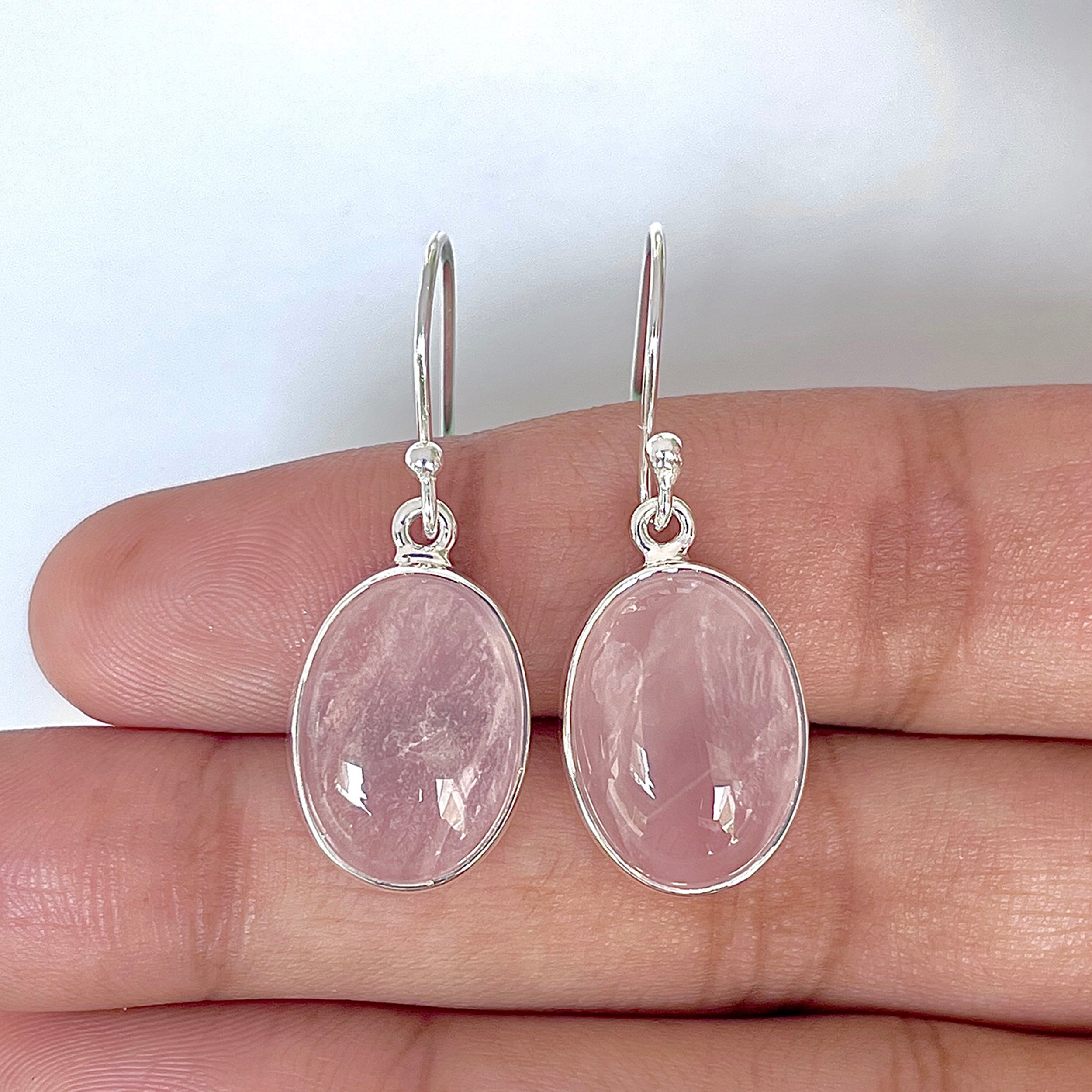 Rose Quartz Earring-(RSQ-3-22)