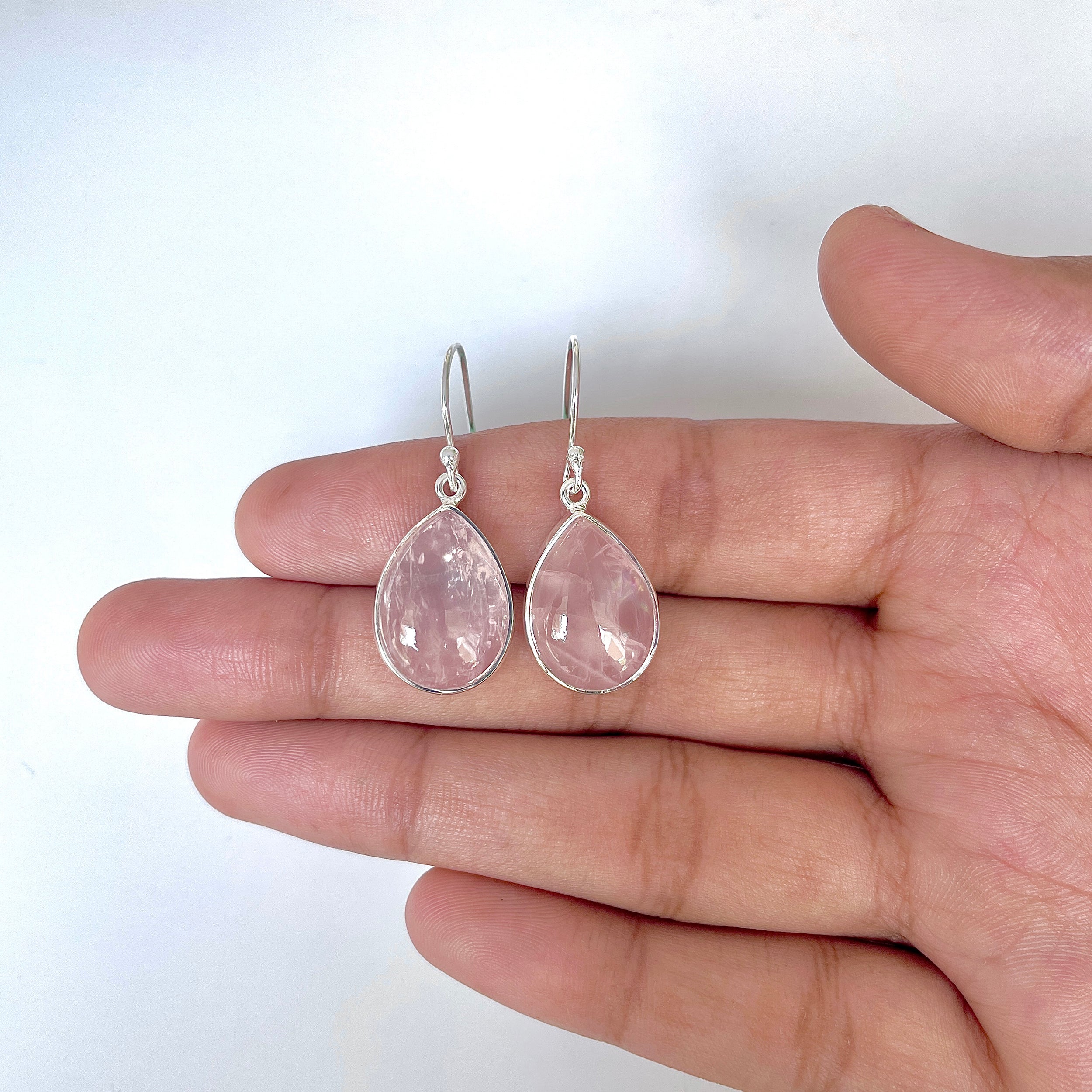 Rose Quartz Earring-(RSQ-3-23)