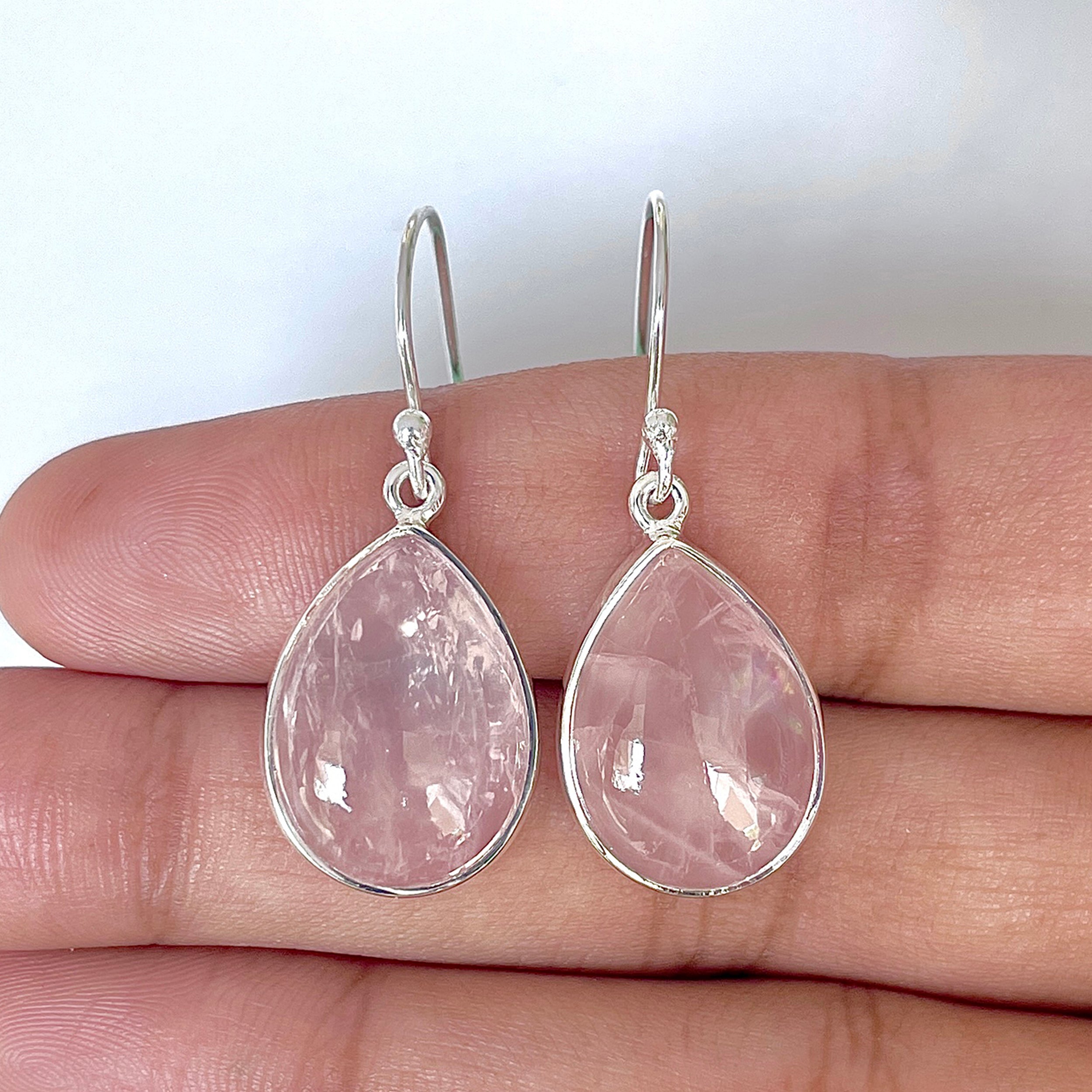 Rose Quartz Earring-(RSQ-3-23)
