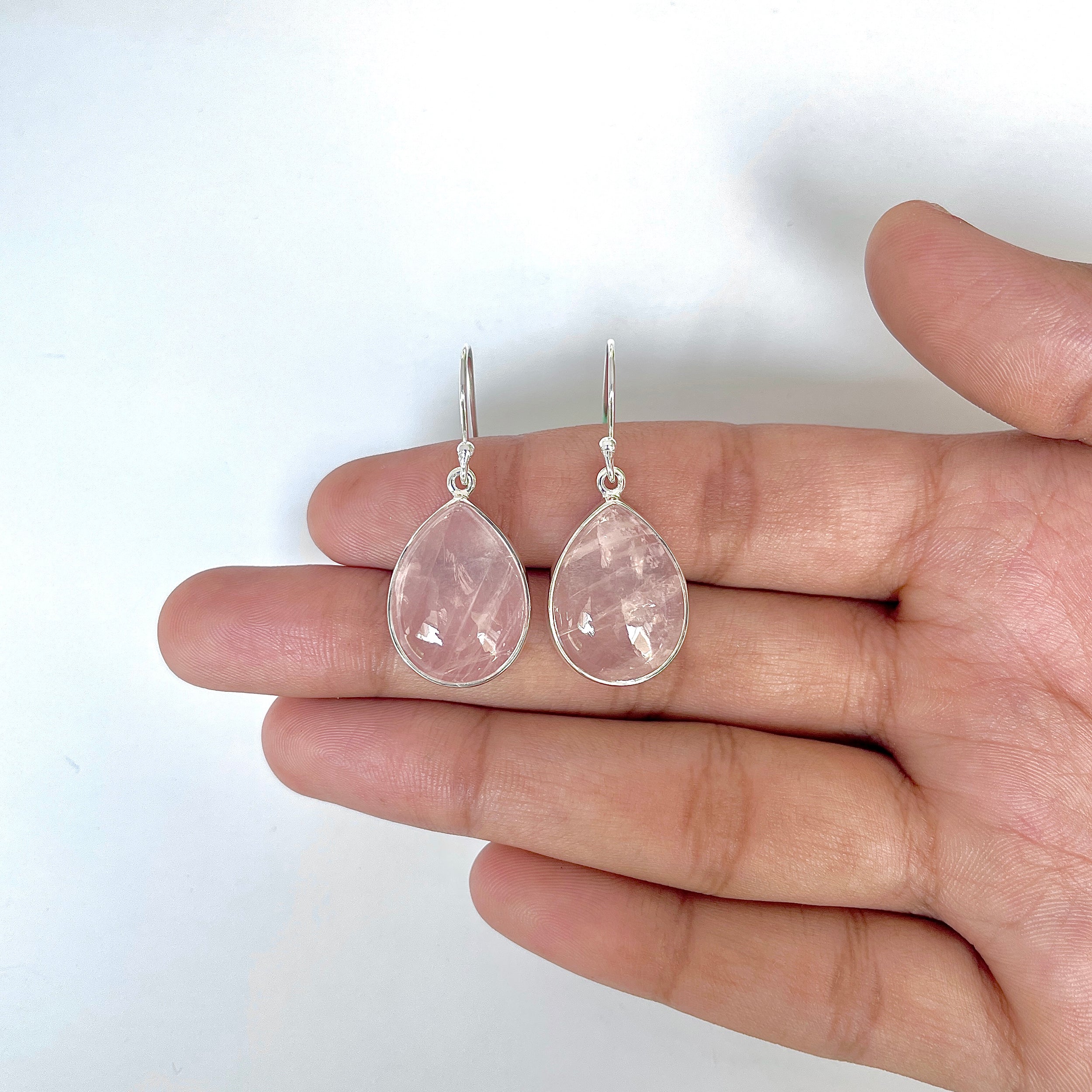 Rose Quartz Earring-(RSQ-3-24)