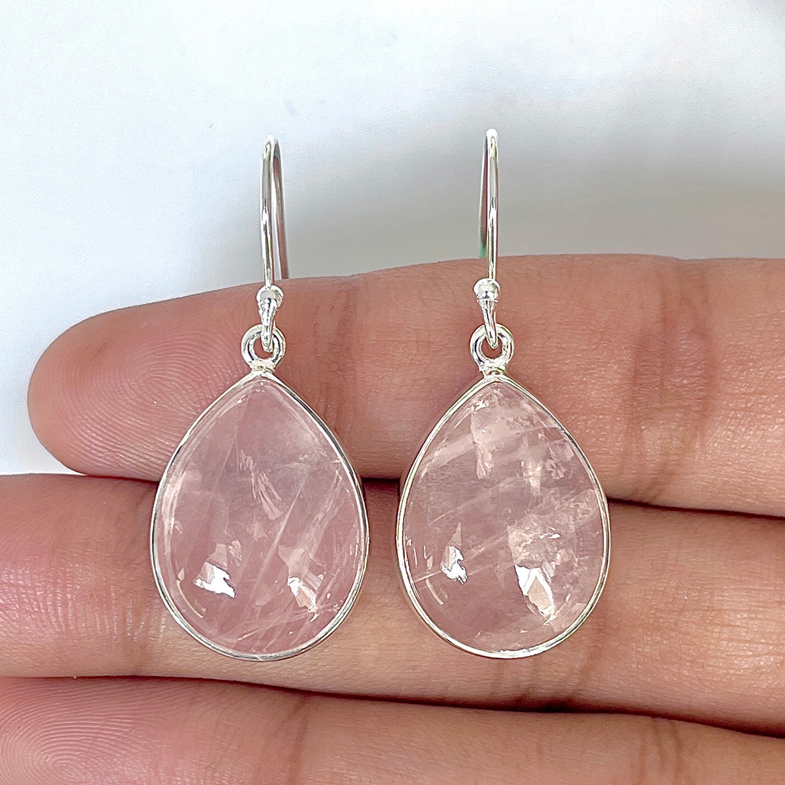 Rose Quartz Earring-(RSQ-3-24)