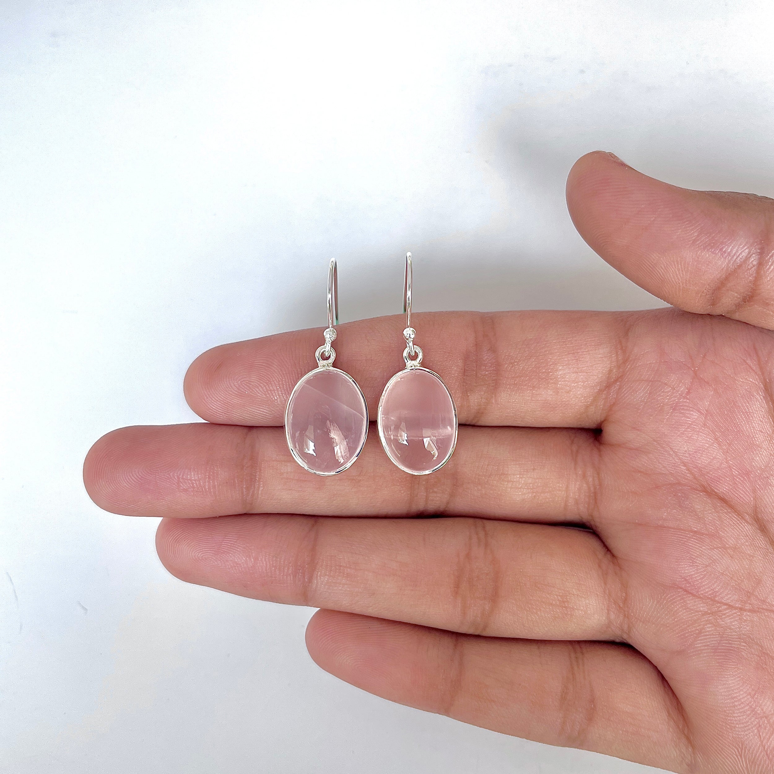 Rose Quartz Earring-(RSQ-3-25)