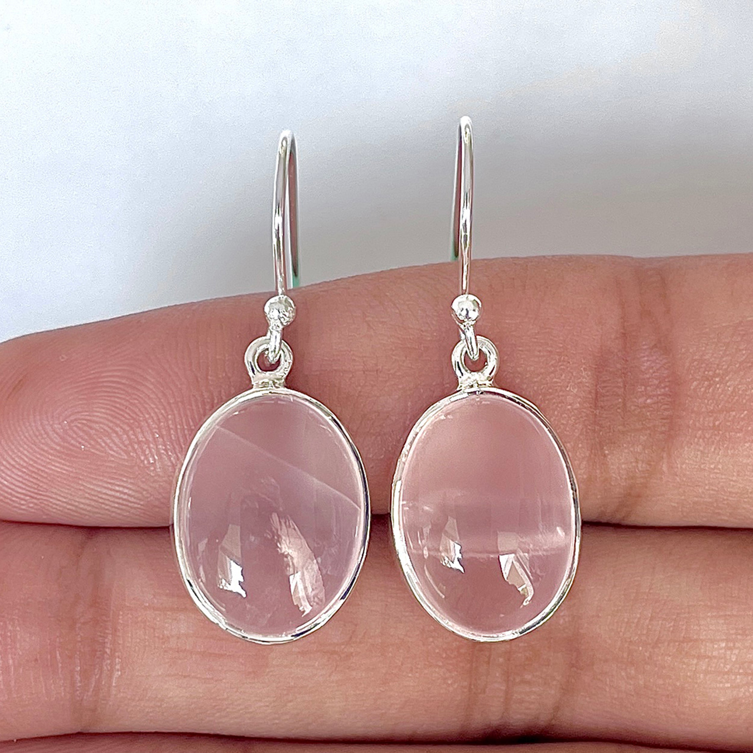Rose Quartz Earring-(RSQ-3-25)