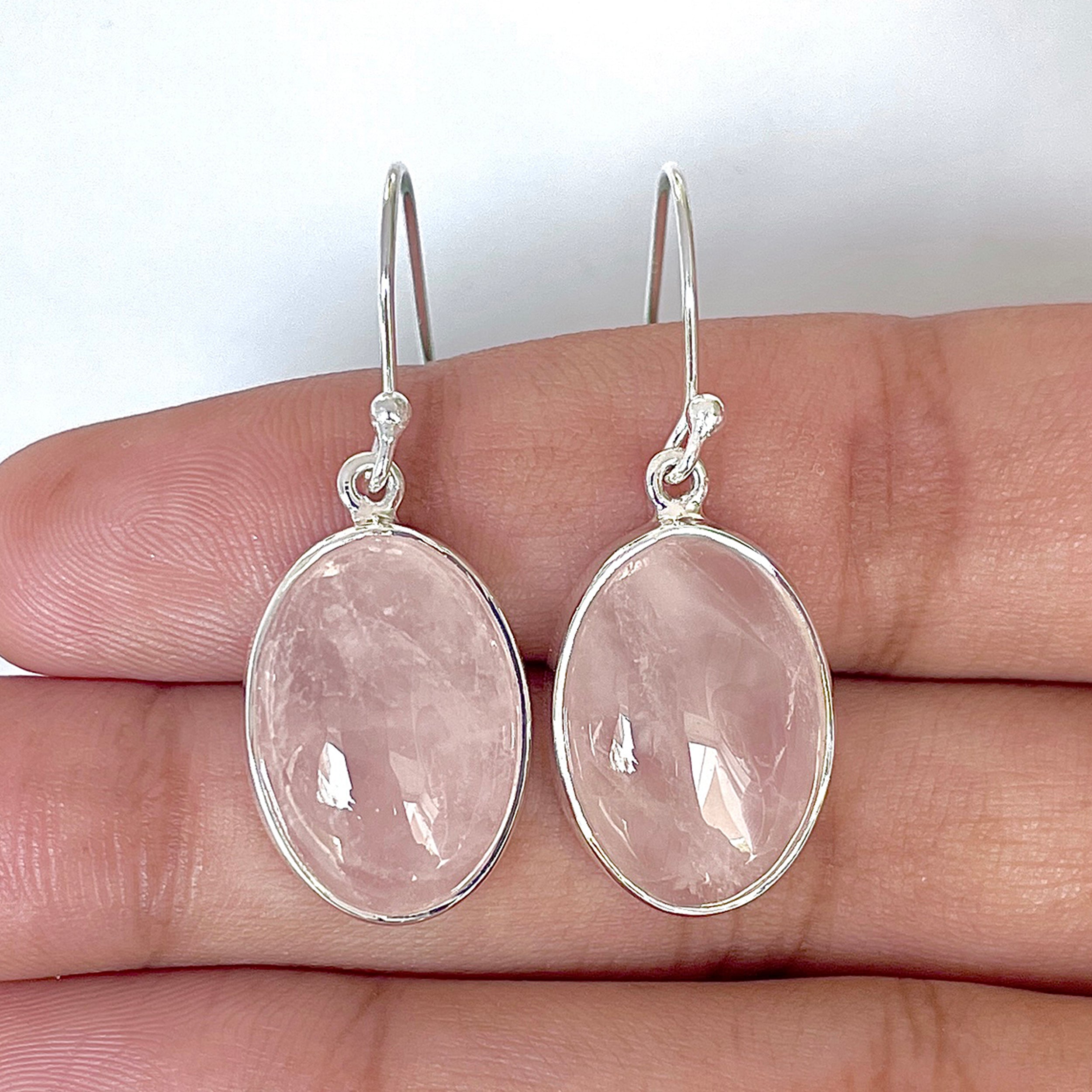 Rose Quartz Earring-(RSQ-3-26)