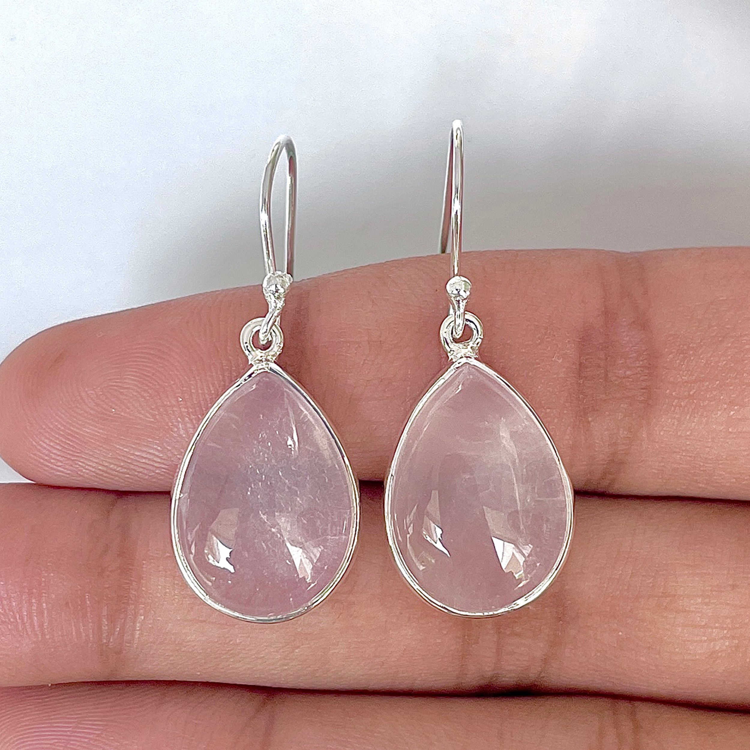 Rose Quartz Earring-(RSQ-3-28)