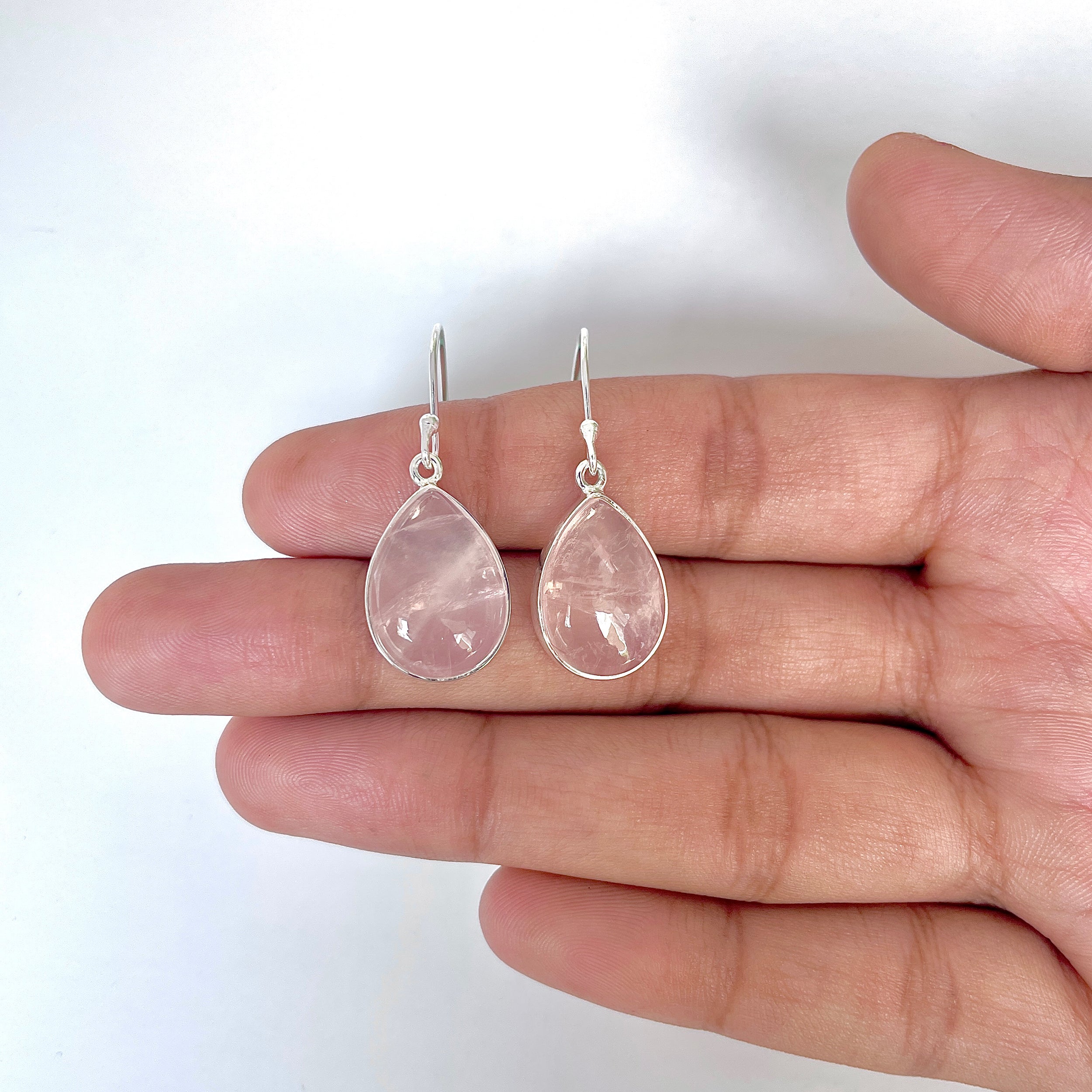 Rose Quartz Earring-(RSQ-3-3)