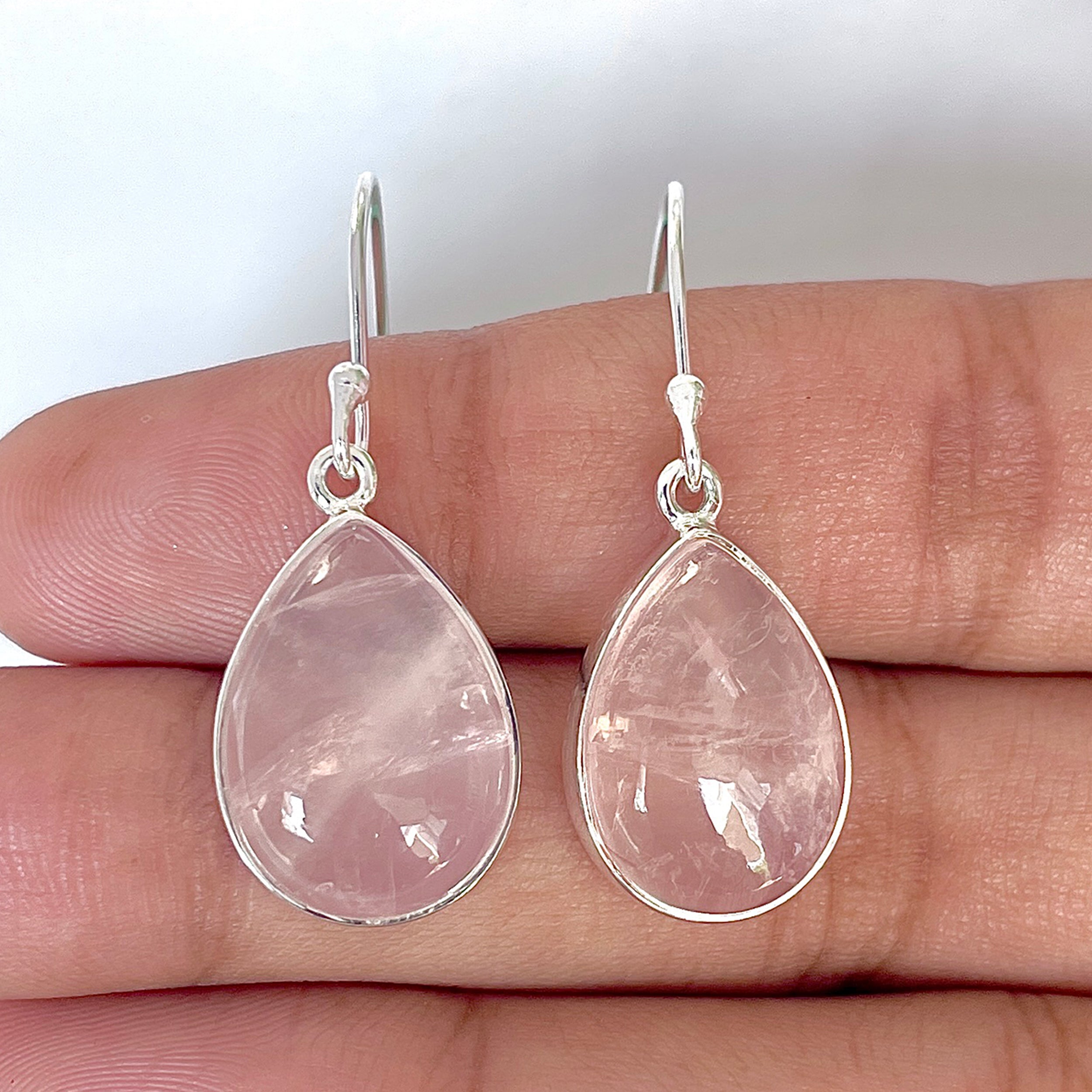 Rose Quartz Earring-(RSQ-3-3)