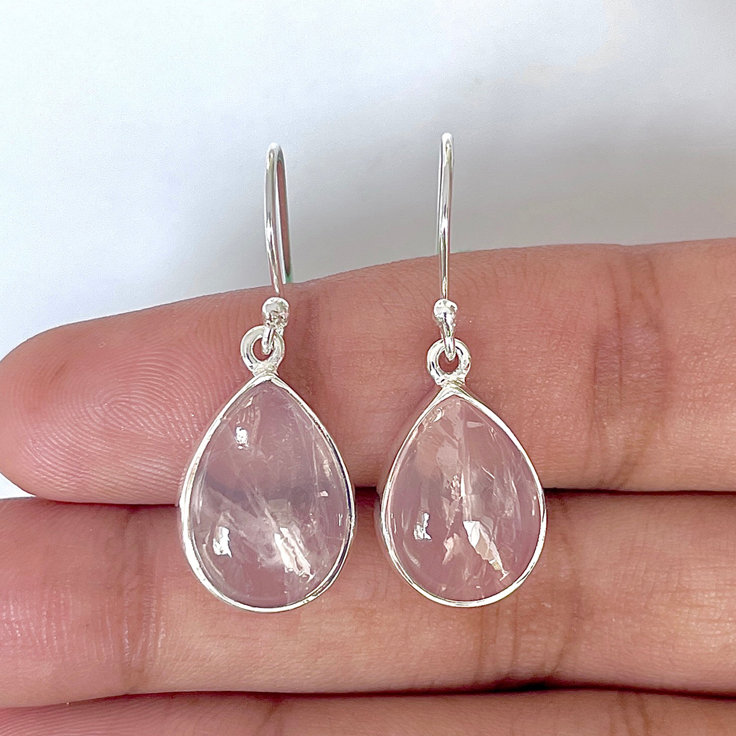 Rose Quartz Earring-(RSQ-3-31)