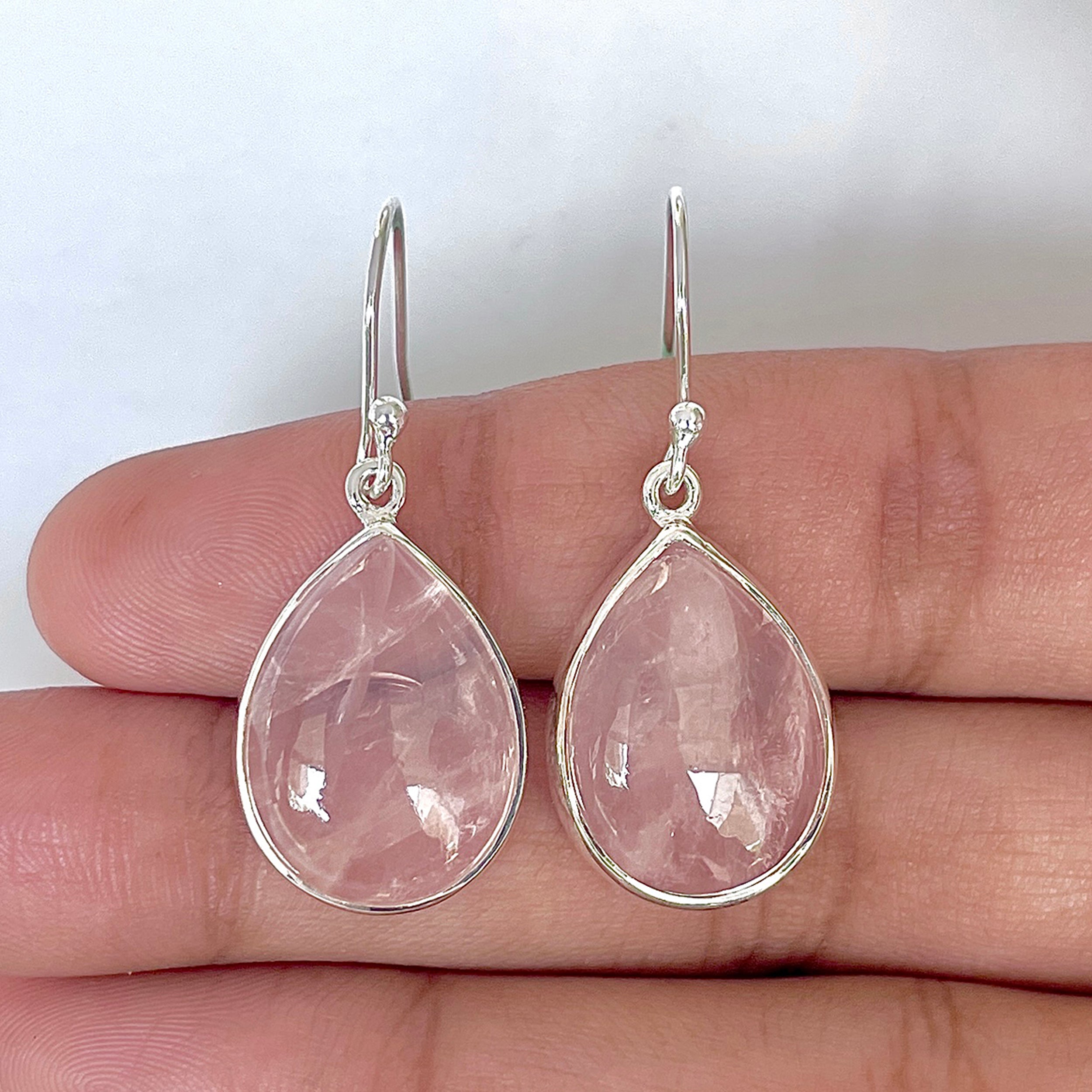 Rose Quartz Earring-(RSQ-3-33)