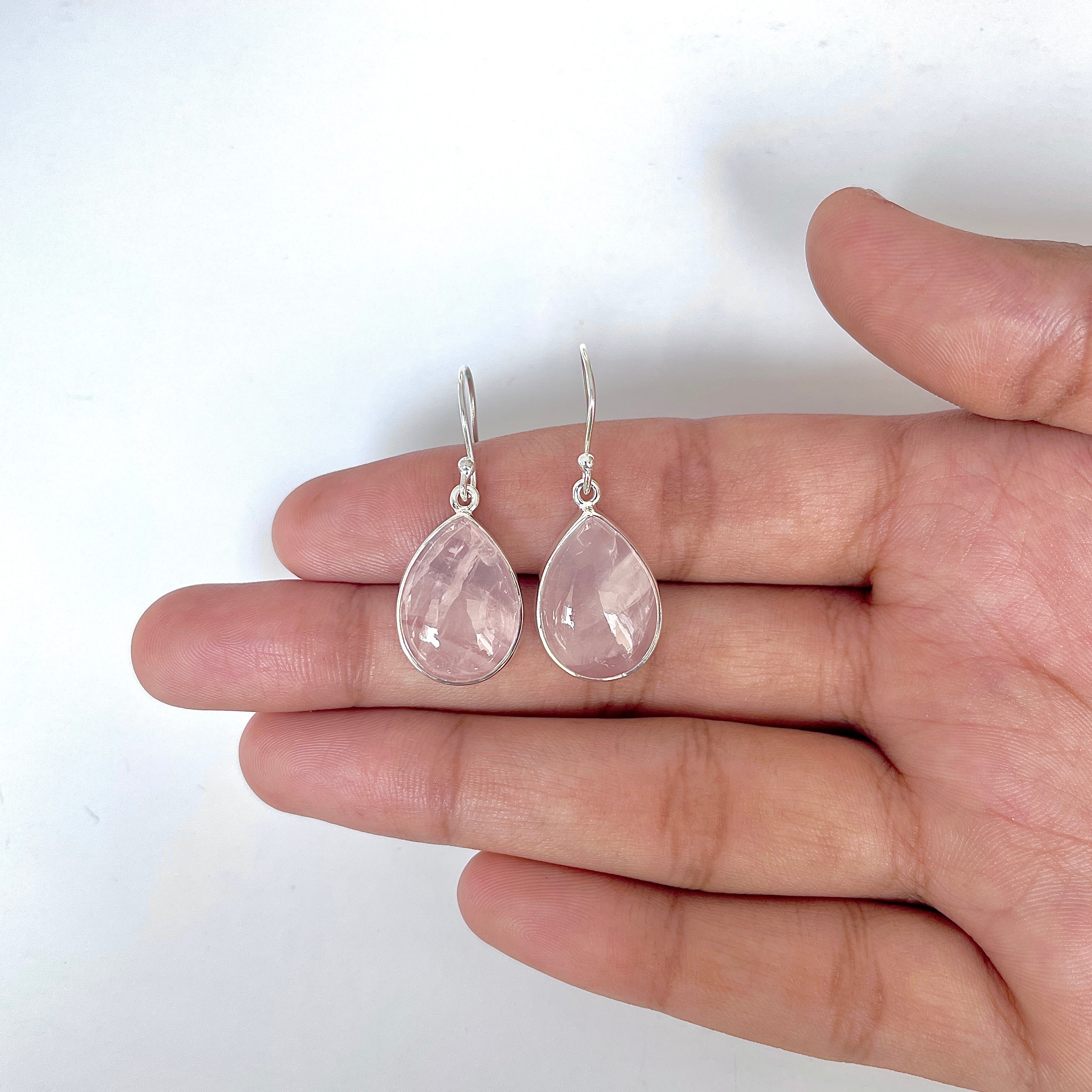 Rose Quartz Earring-(RSQ-3-37)
