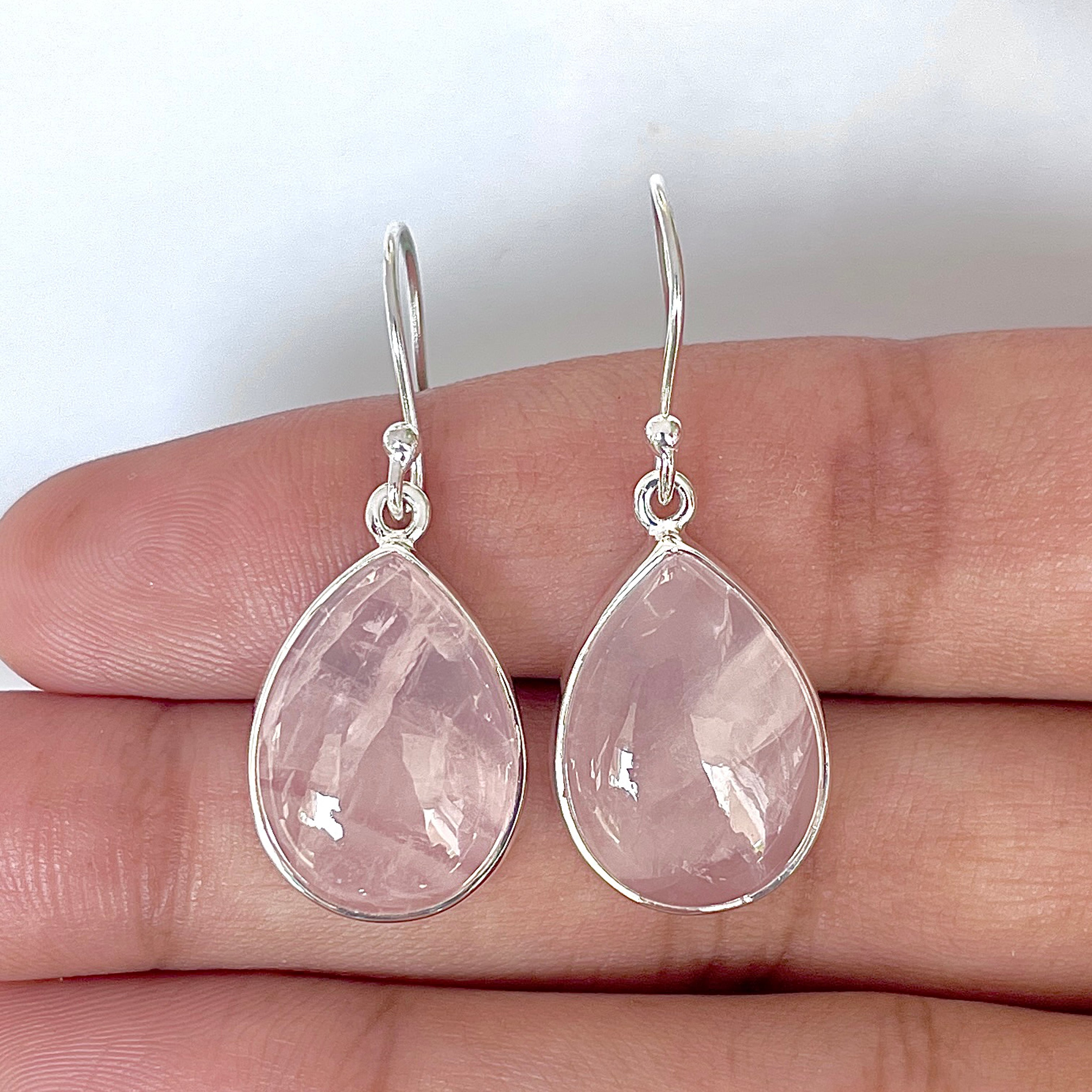 Rose Quartz Earring-(RSQ-3-37)