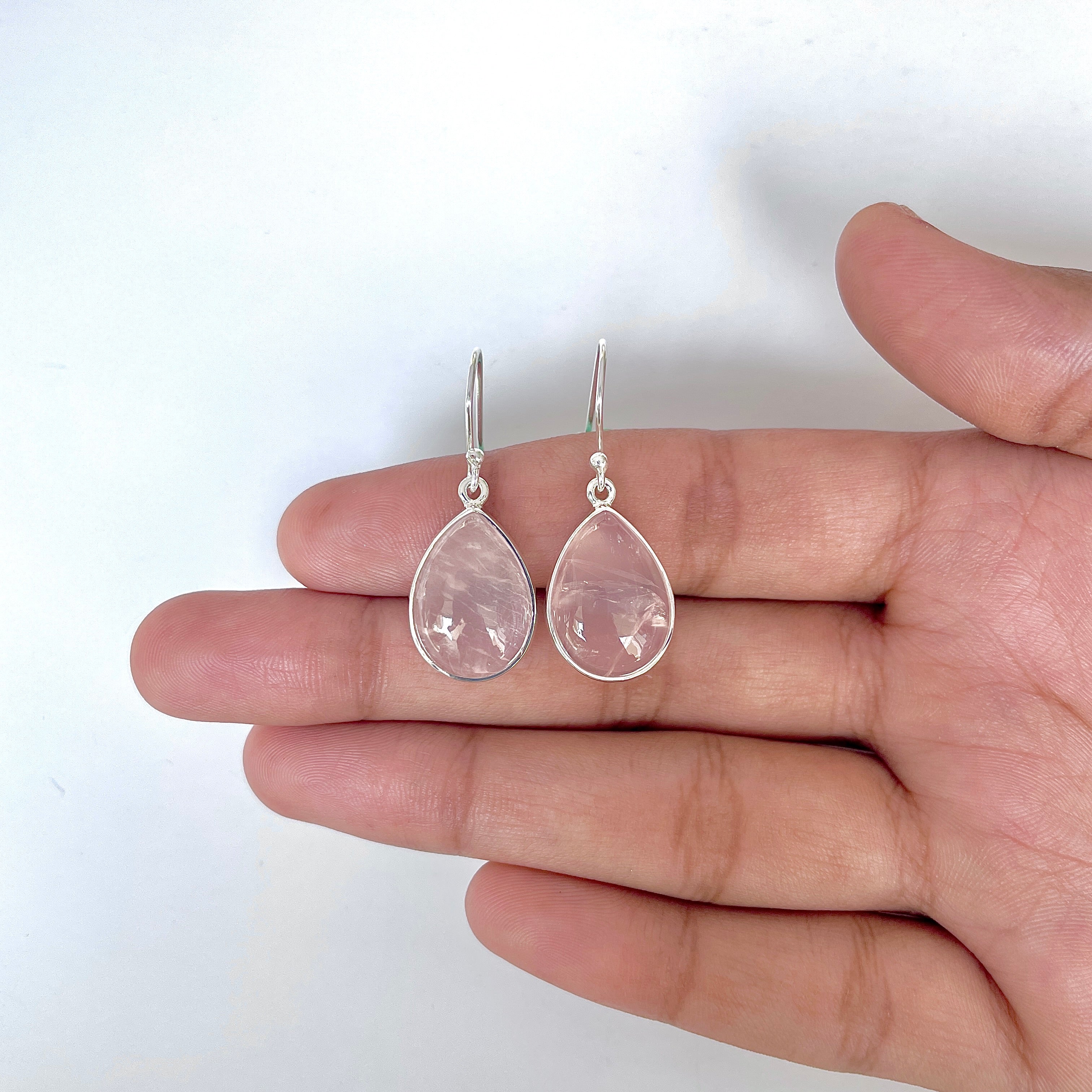 Rose Quartz Earring-(RSQ-3-39)