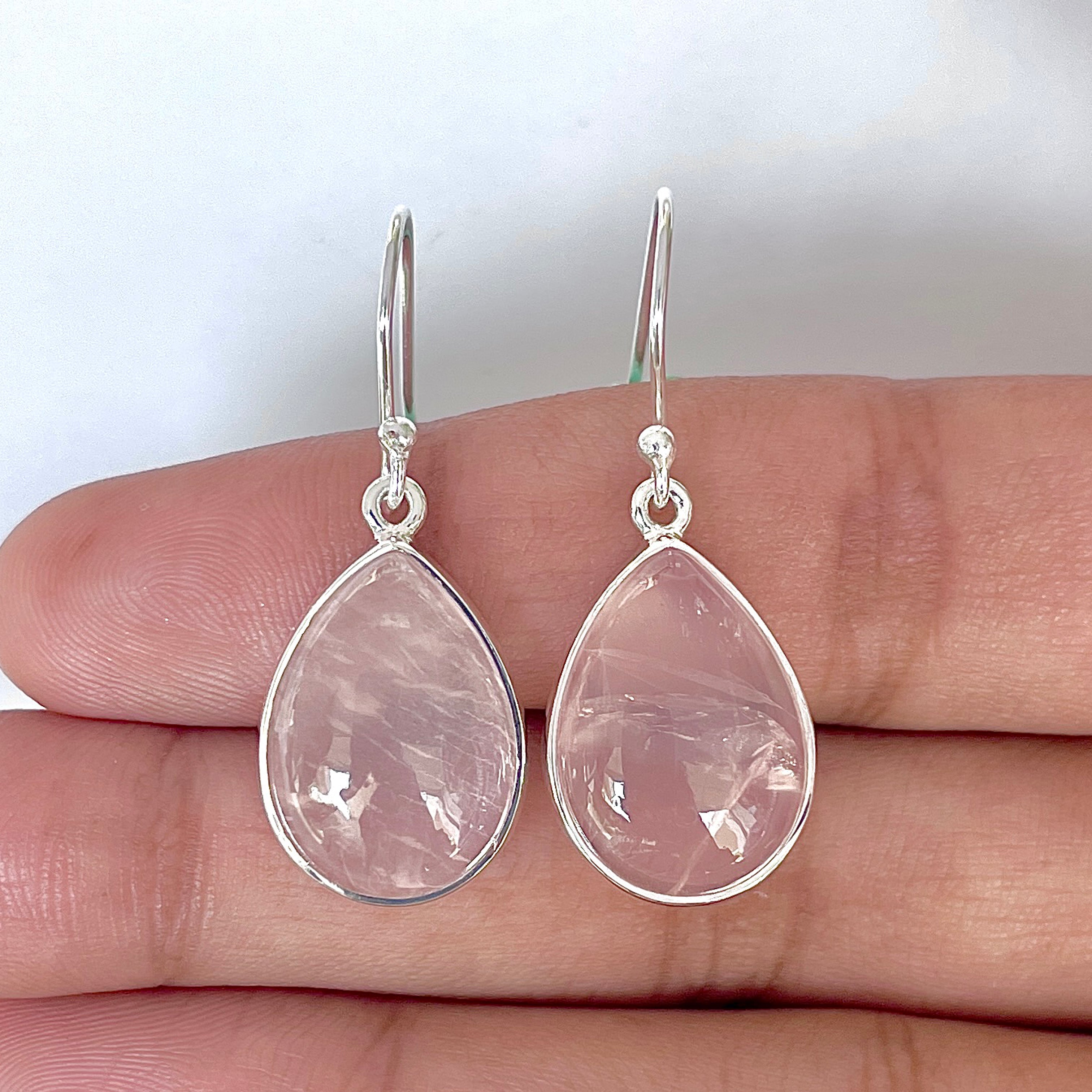Rose Quartz Earring-(RSQ-3-39)