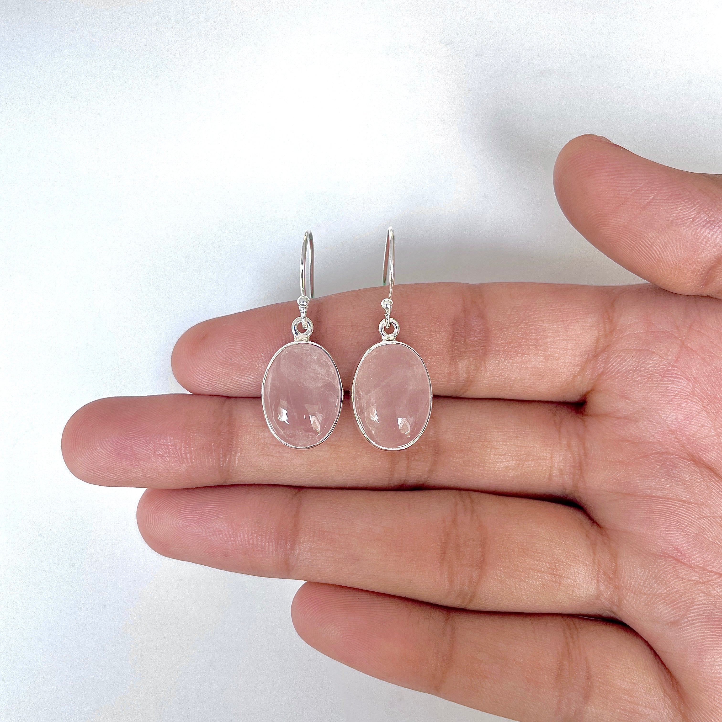 Rose Quartz Earring-(RSQ-3-43)