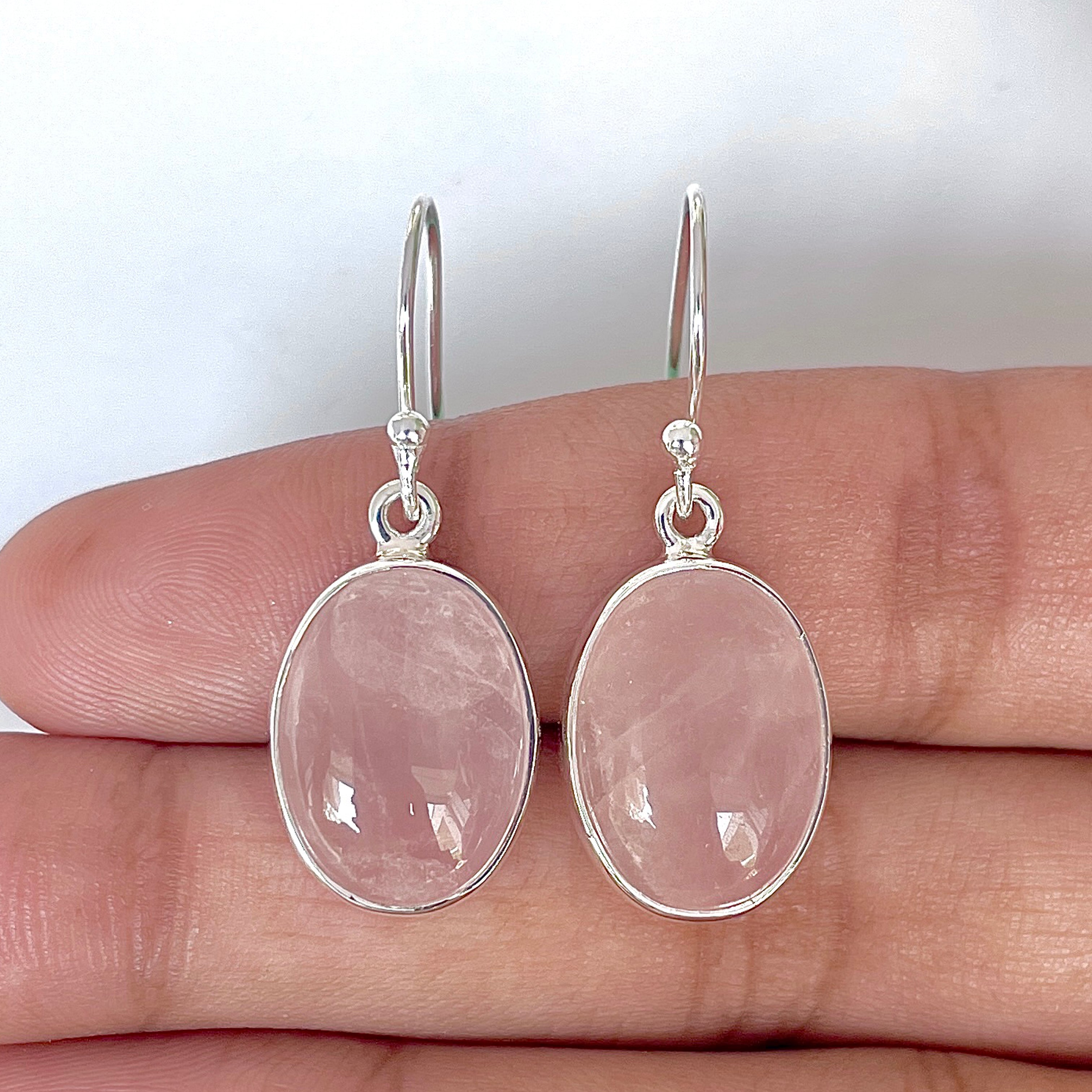 Rose Quartz Earring-(RSQ-3-43)