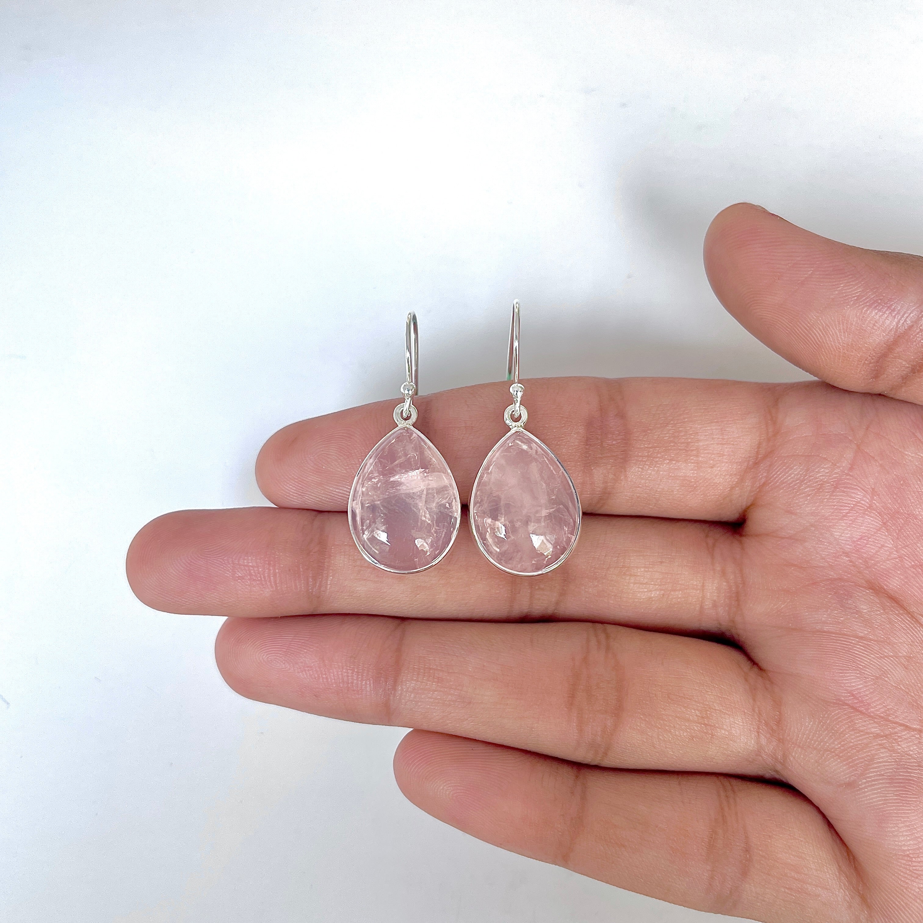 Rose Quartz Earring-(RSQ-3-45)