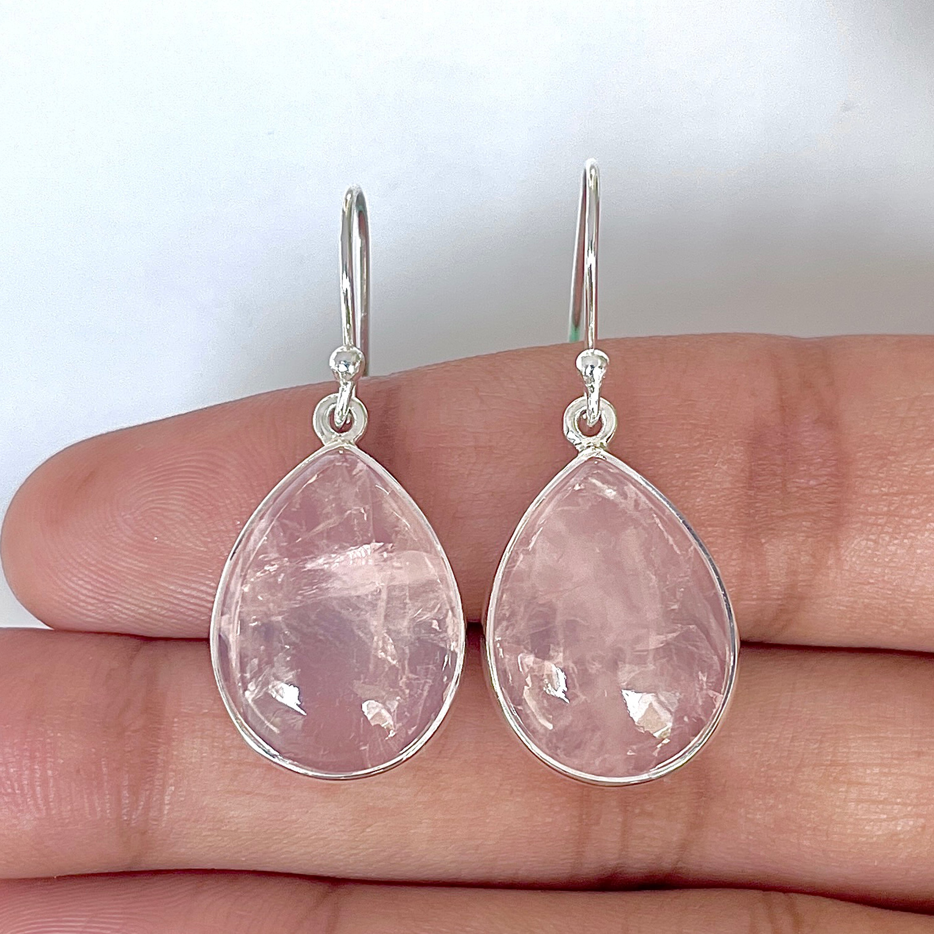 Rose Quartz Earring-(RSQ-3-45)