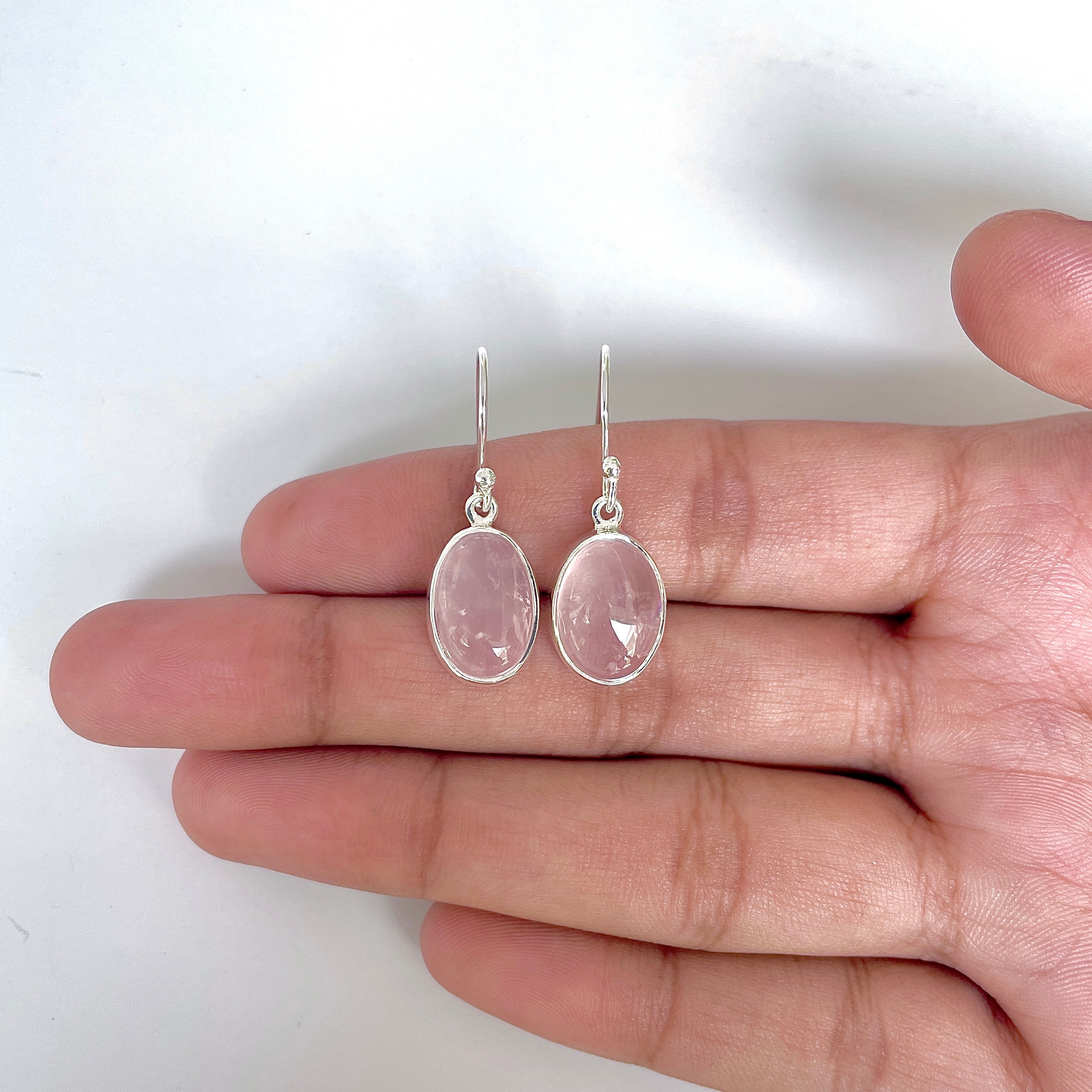 Rose Quartz Earring-(RSQ-3-46)