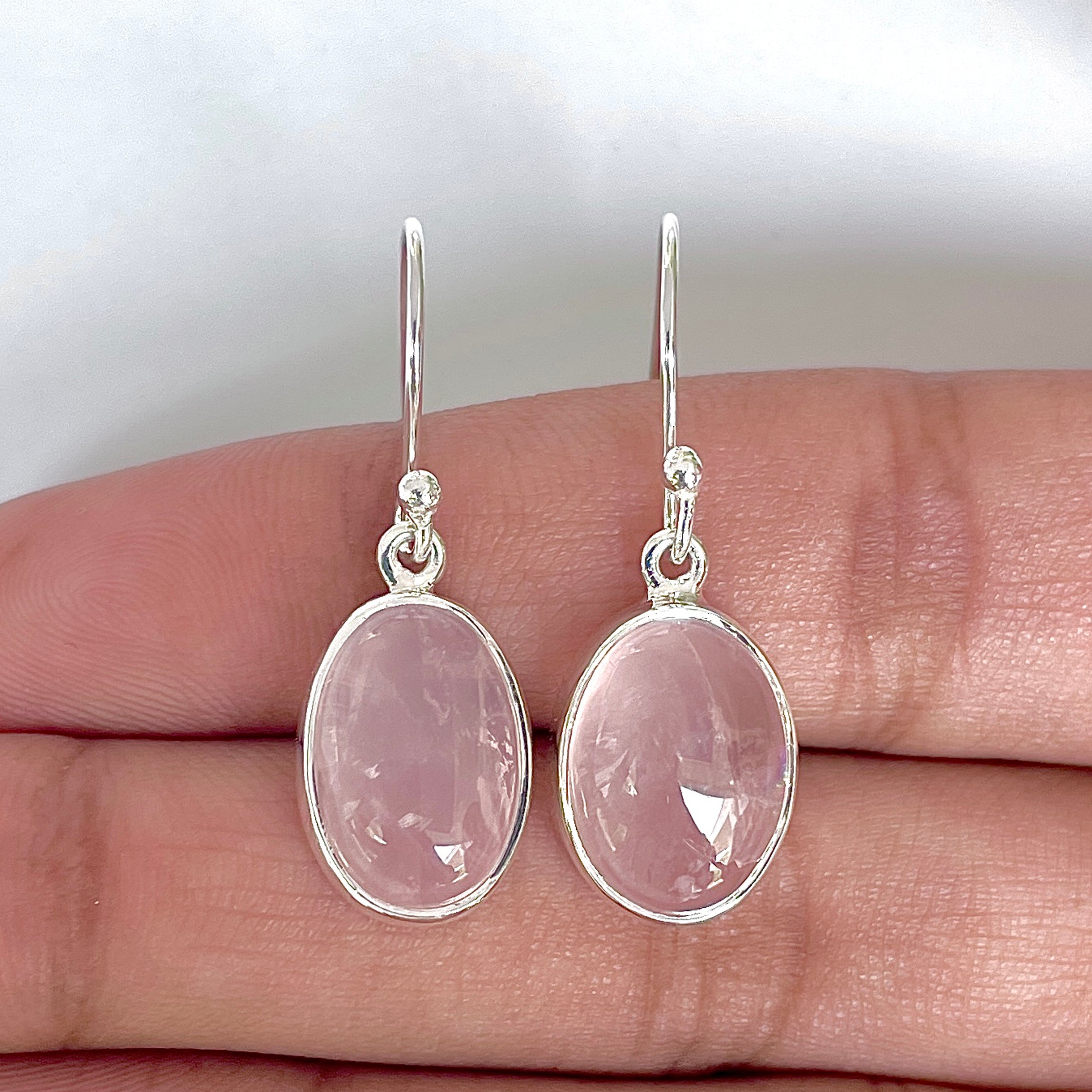 Rose Quartz Earring-(RSQ-3-46)