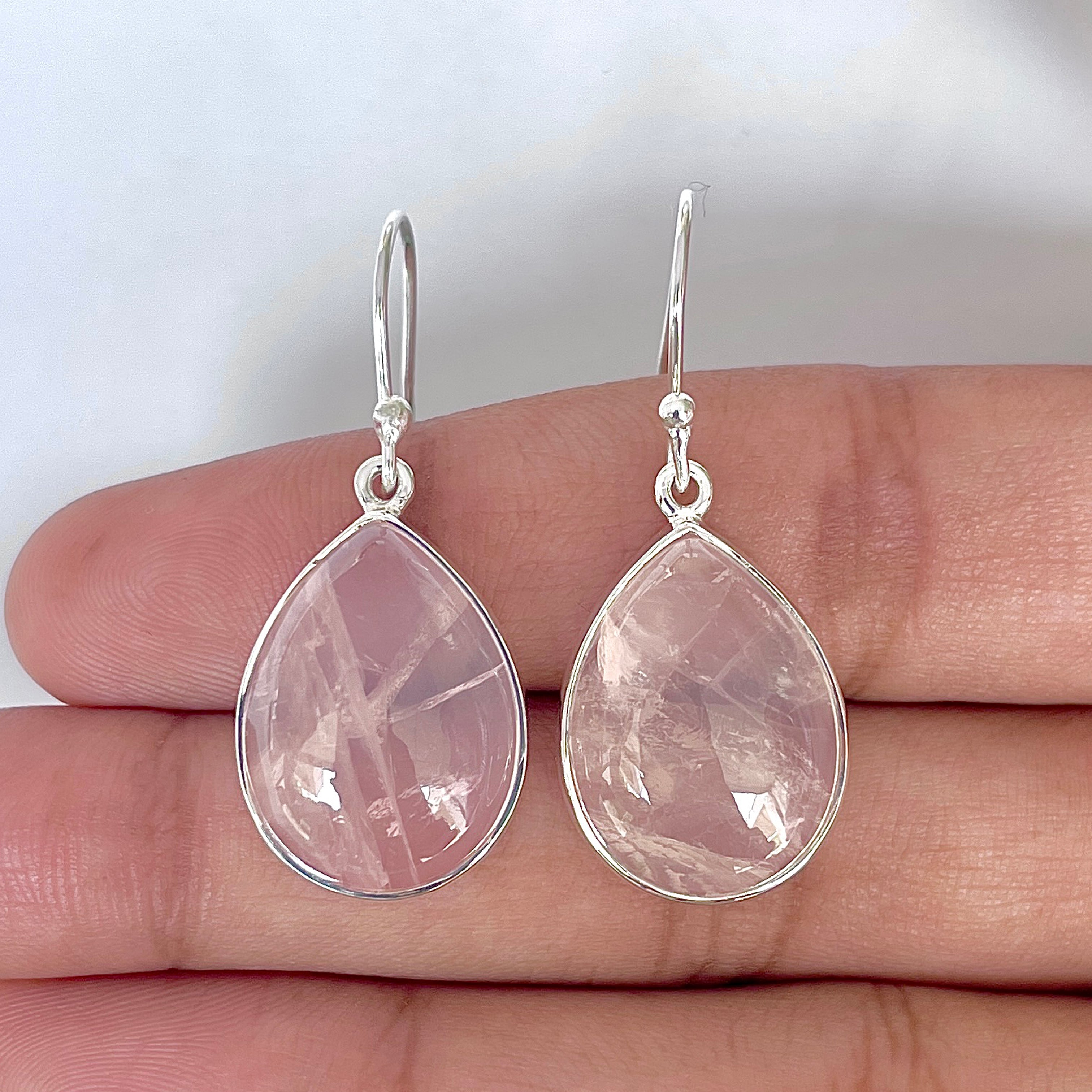 Rose Quartz Earring-(RSQ-3-48)