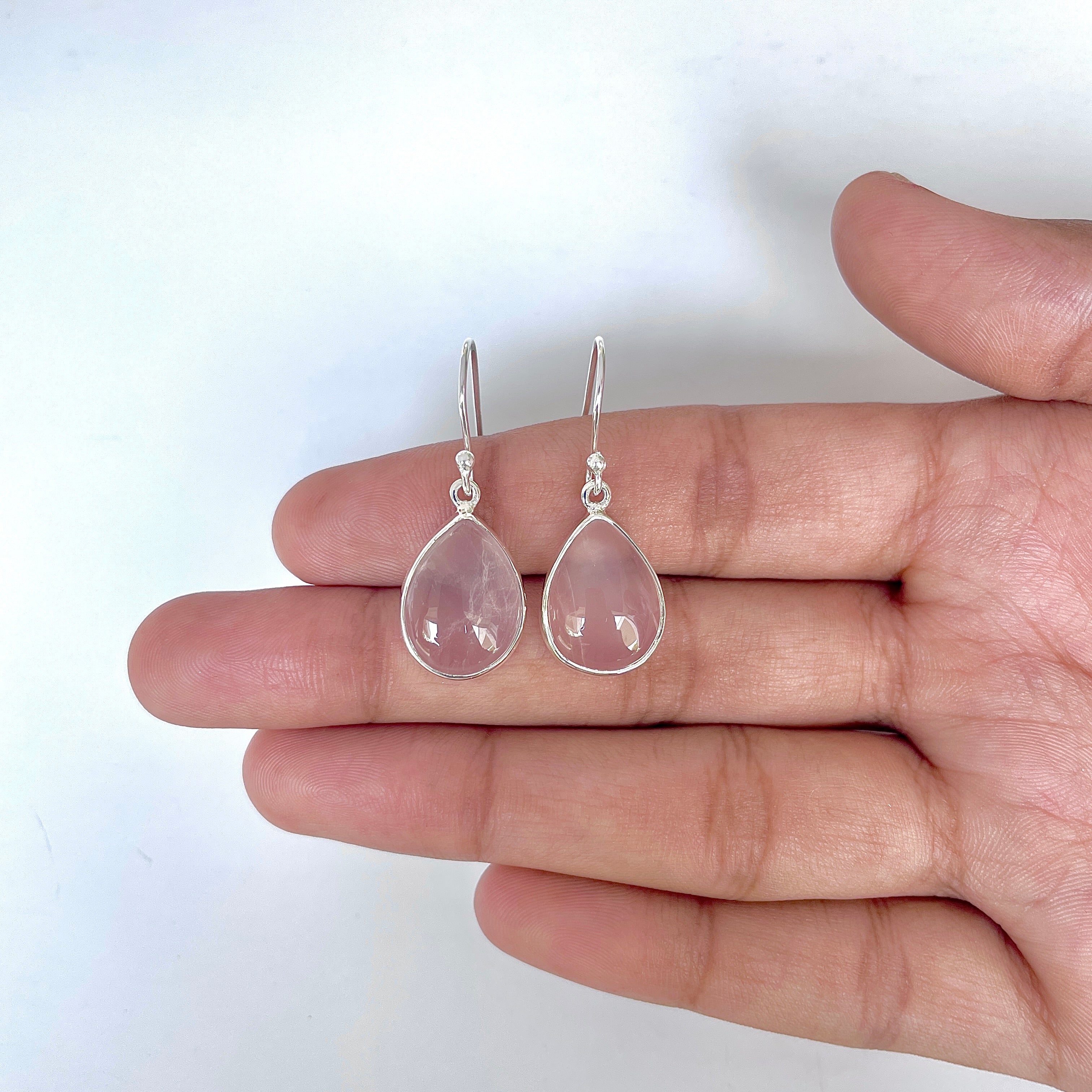 Rose Quartz Earring-(RSQ-3-50)