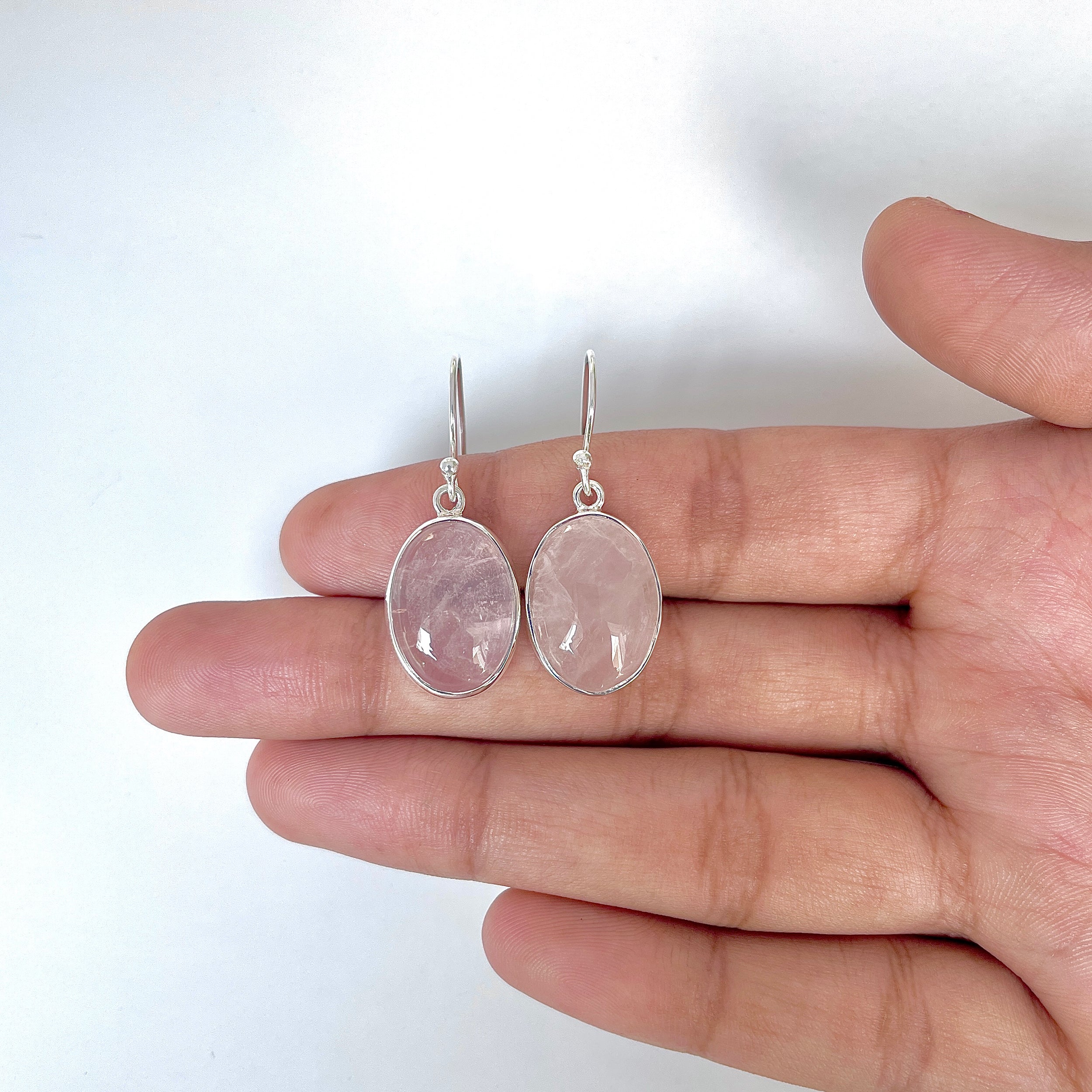 Rose Quartz Earring-(RSQ-3-6)