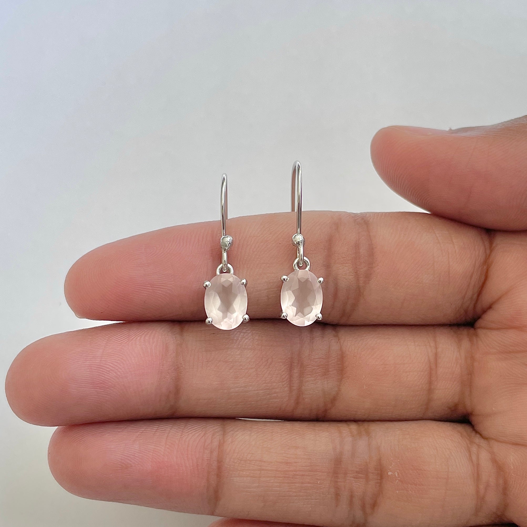 Rose Quartz Earring-(RSQ-RDE-673)