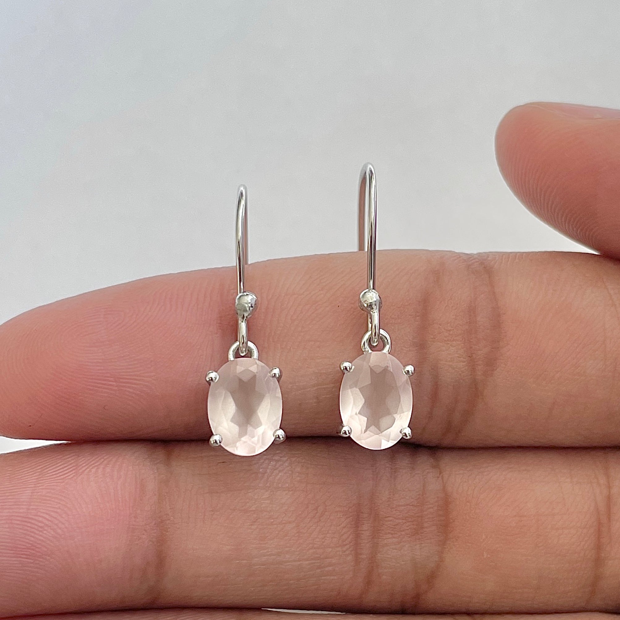 Rose Quartz Earring-(RSQ-RDE-673)